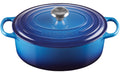 LE CREUSET Bräter oval SIGNATURE 31cm Durchmesser 31cm, azure