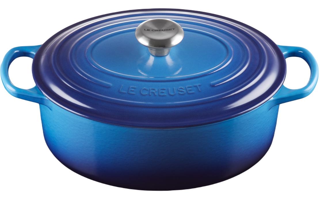 LE CREUSET Bräter oval SIGNATURE 31cm Durchmesser 31cm, azure