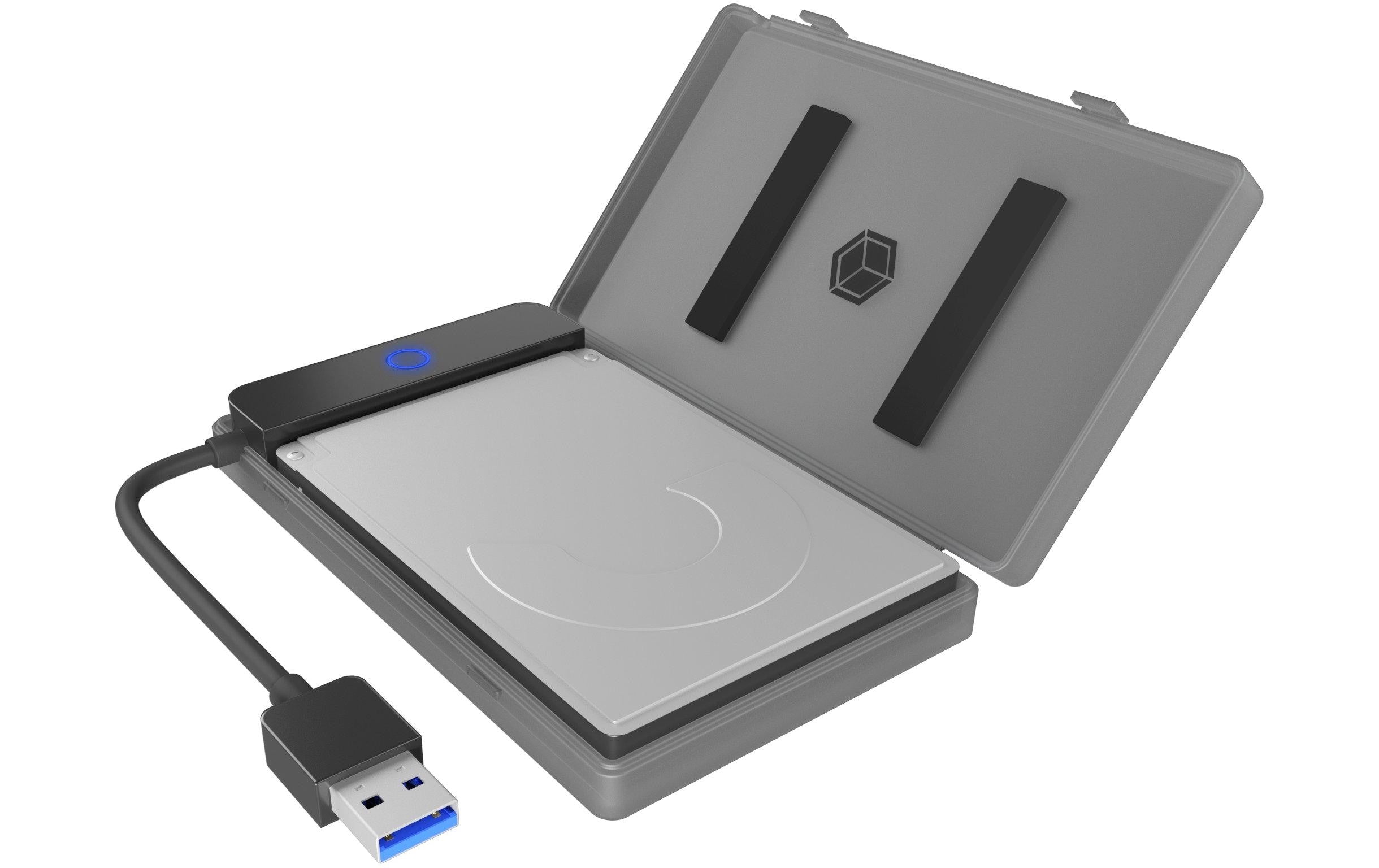 Icy Box IB-AC603b-U3 2.5" Adapter USB 3.2, bs 9.5mm Höhe, Kabel 16 cm