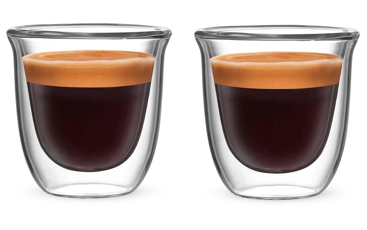 Bialetti Becher Firenze 80ml 2er Set Doppelwandig, 80ml, Borosilikatglas