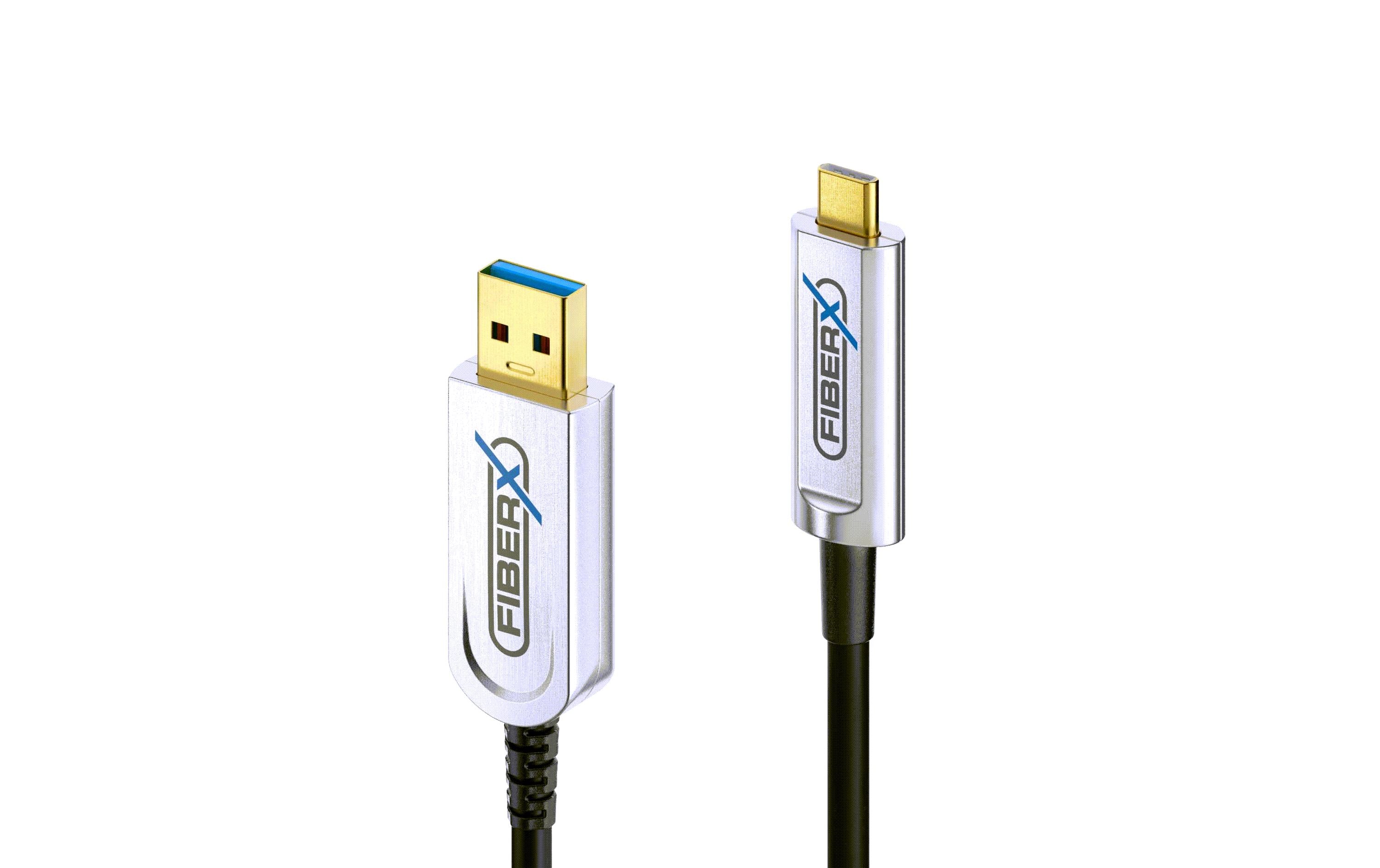 FiberX FX-I630-005 AOC Kabel, USB3.1, USB-A/USB-C, 5m