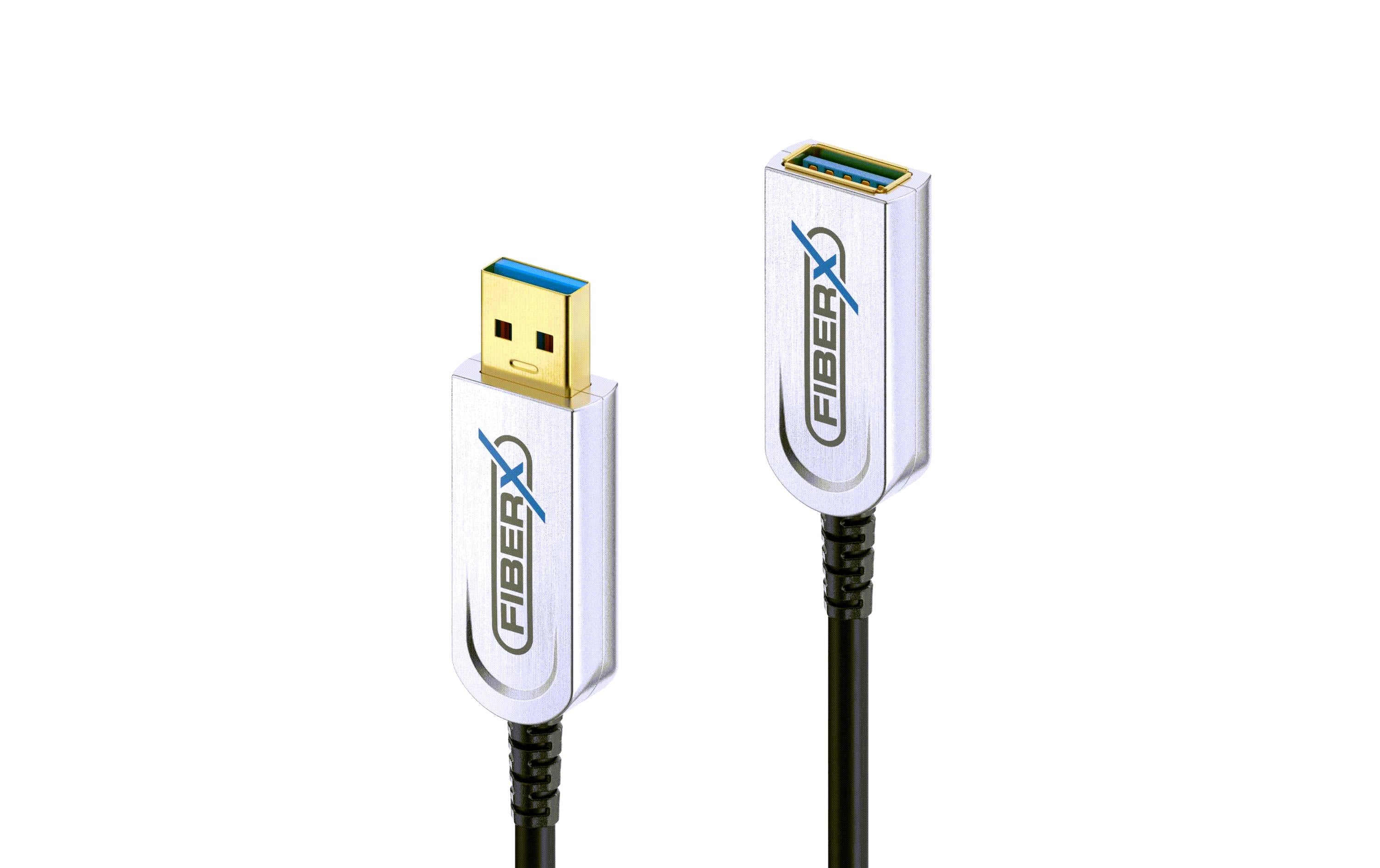 FiberX FX-I650-012 AOC Verlängerung, USB3.1, USB-A/USB-A, 12m