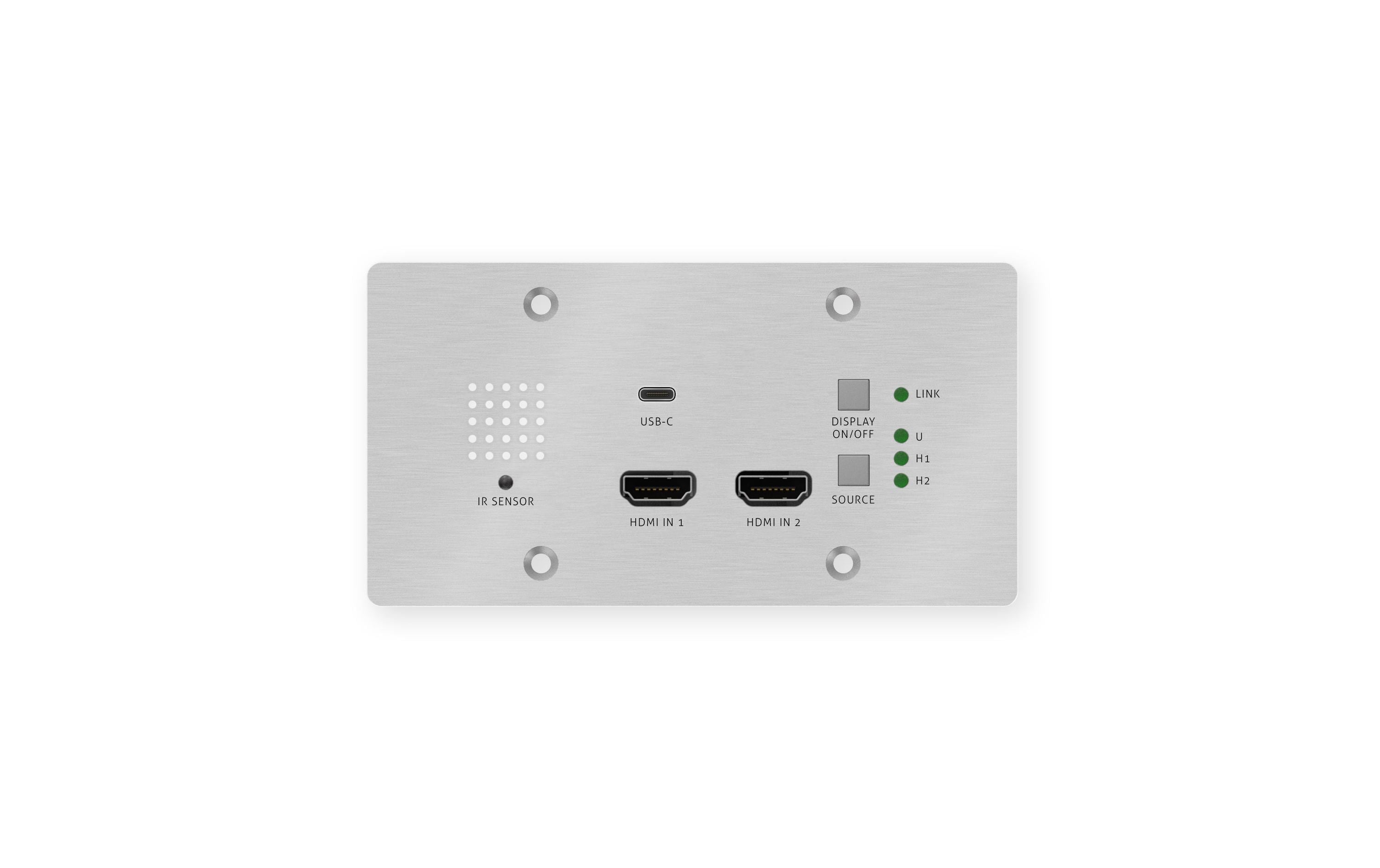 PureTools PT-HDBT-703-TXWP-F HDBaseT Wall Transm., 2HDMI/USB-C/RS232, 4k