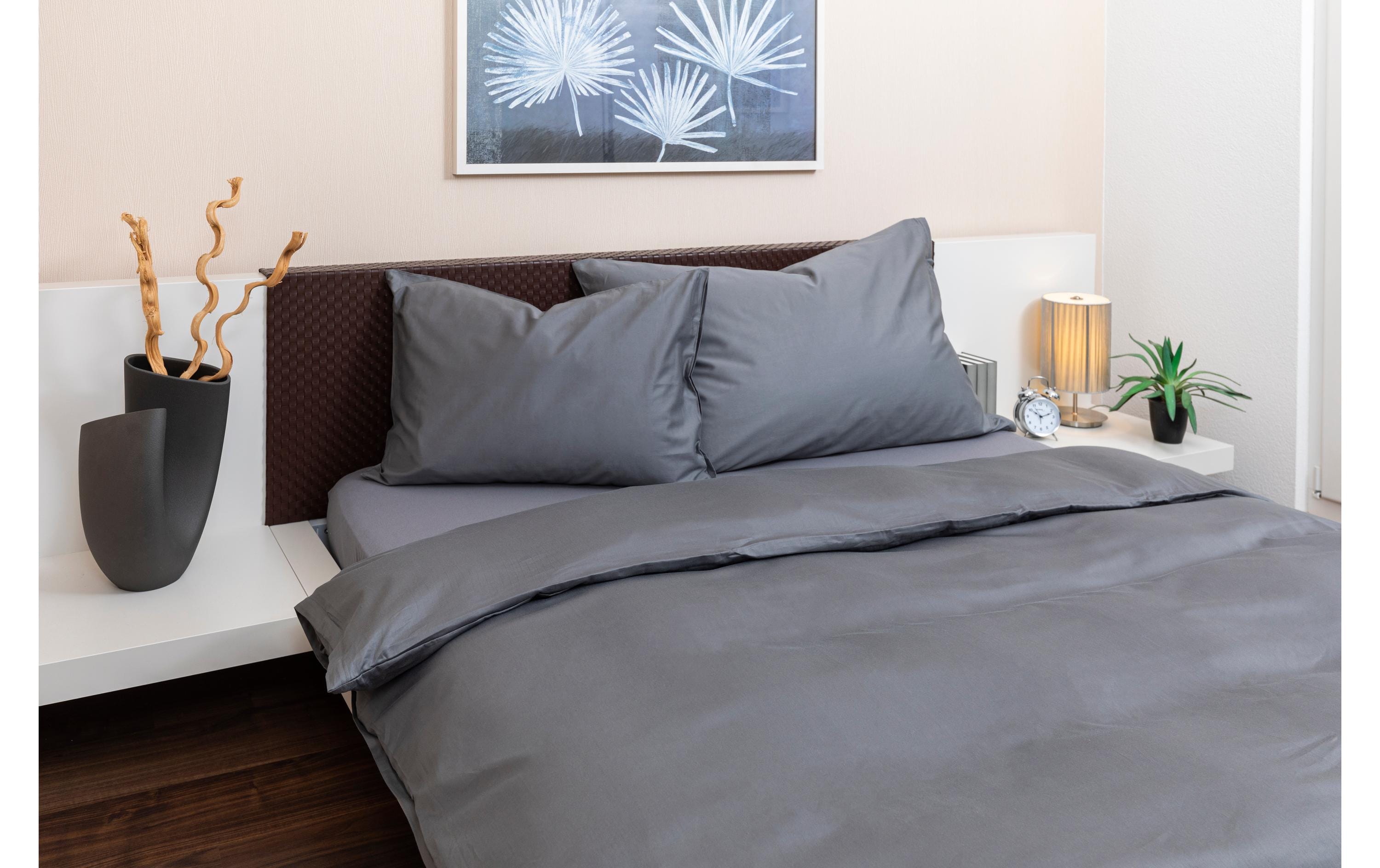 COCON Kissenbezug Perkal 2 Stk., 100x65 cm, grau