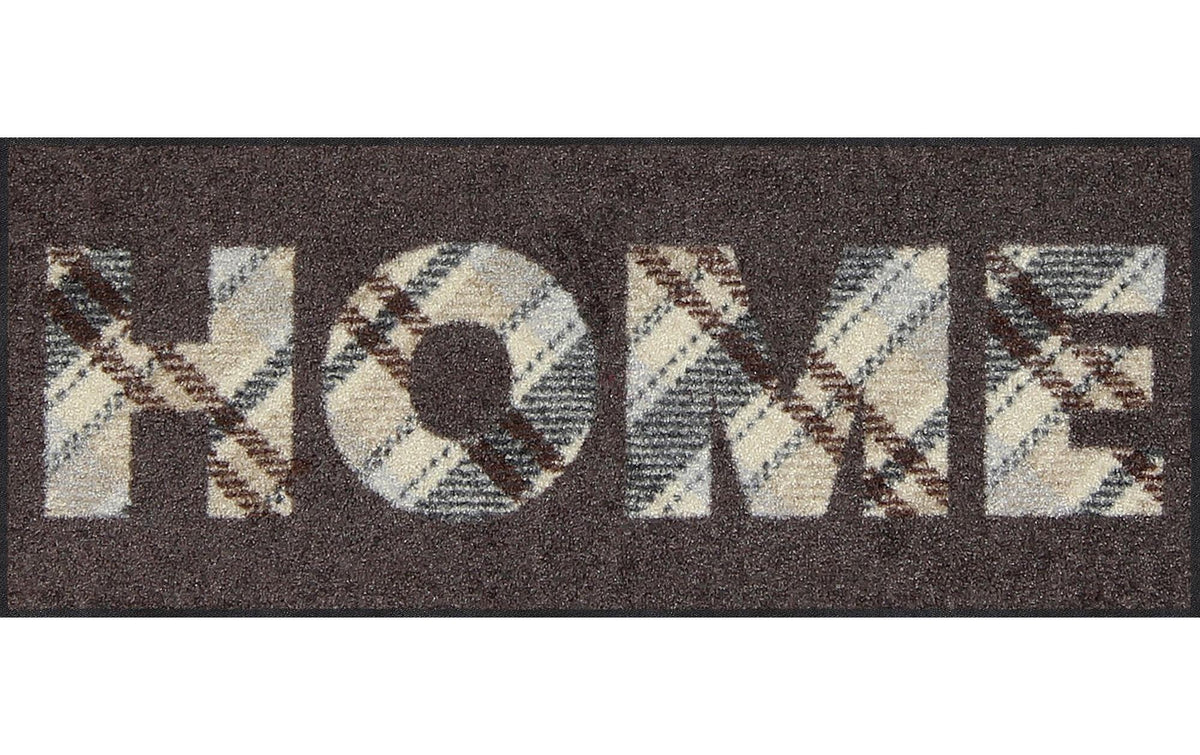 Salonlöwe Tartan Home Brown Fussmatte 30x75 cm, Flor Polyamid, Anti-Rutsch