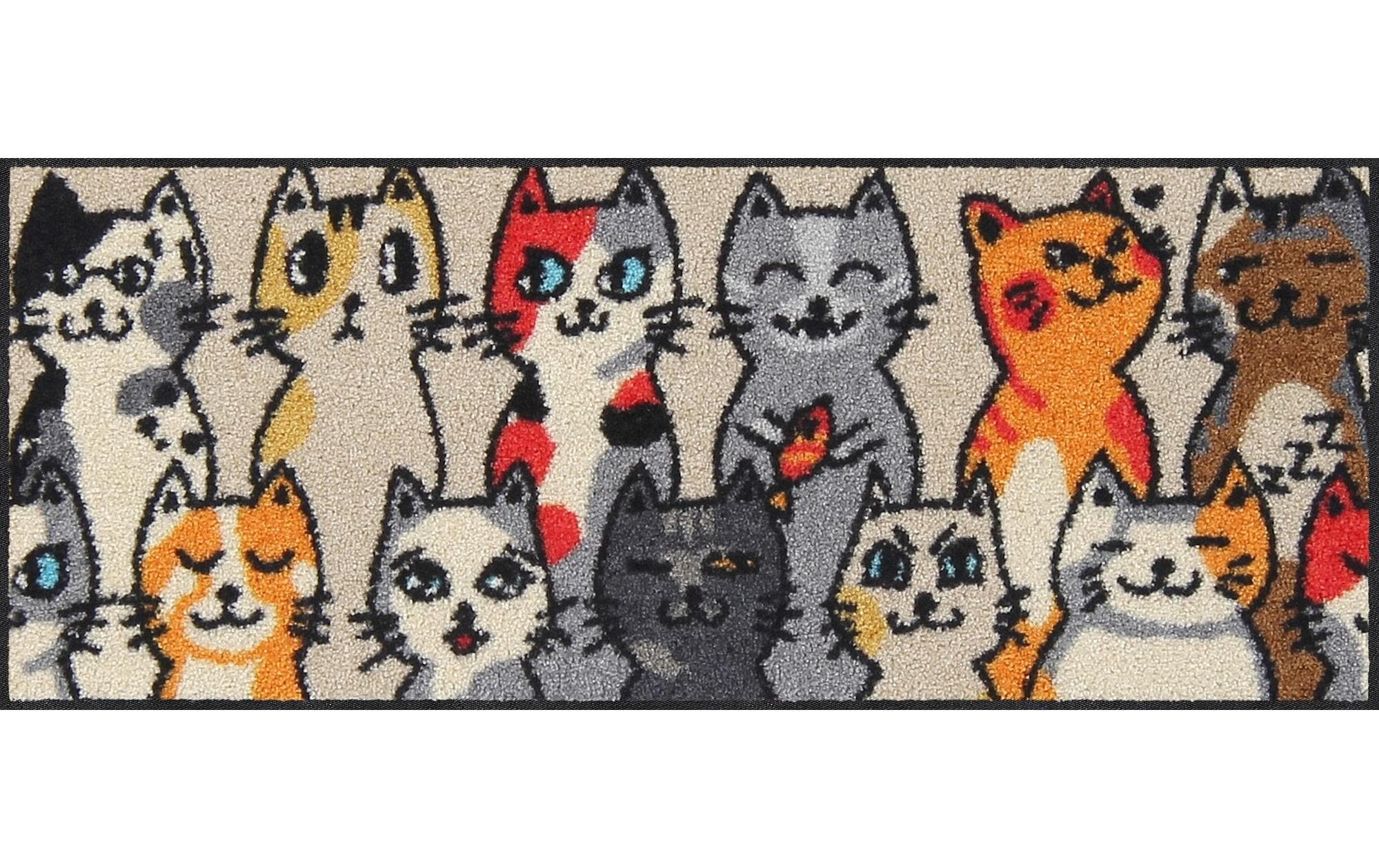Salonlöwe Kitty People Fussmatte 30x75 cm, Flor Polyamid, Anti-Rutsch