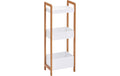 Zeller Regal mit 3 Ablagen Braun/Weiss Bambus aus China, 28 x 20 x 74 cm