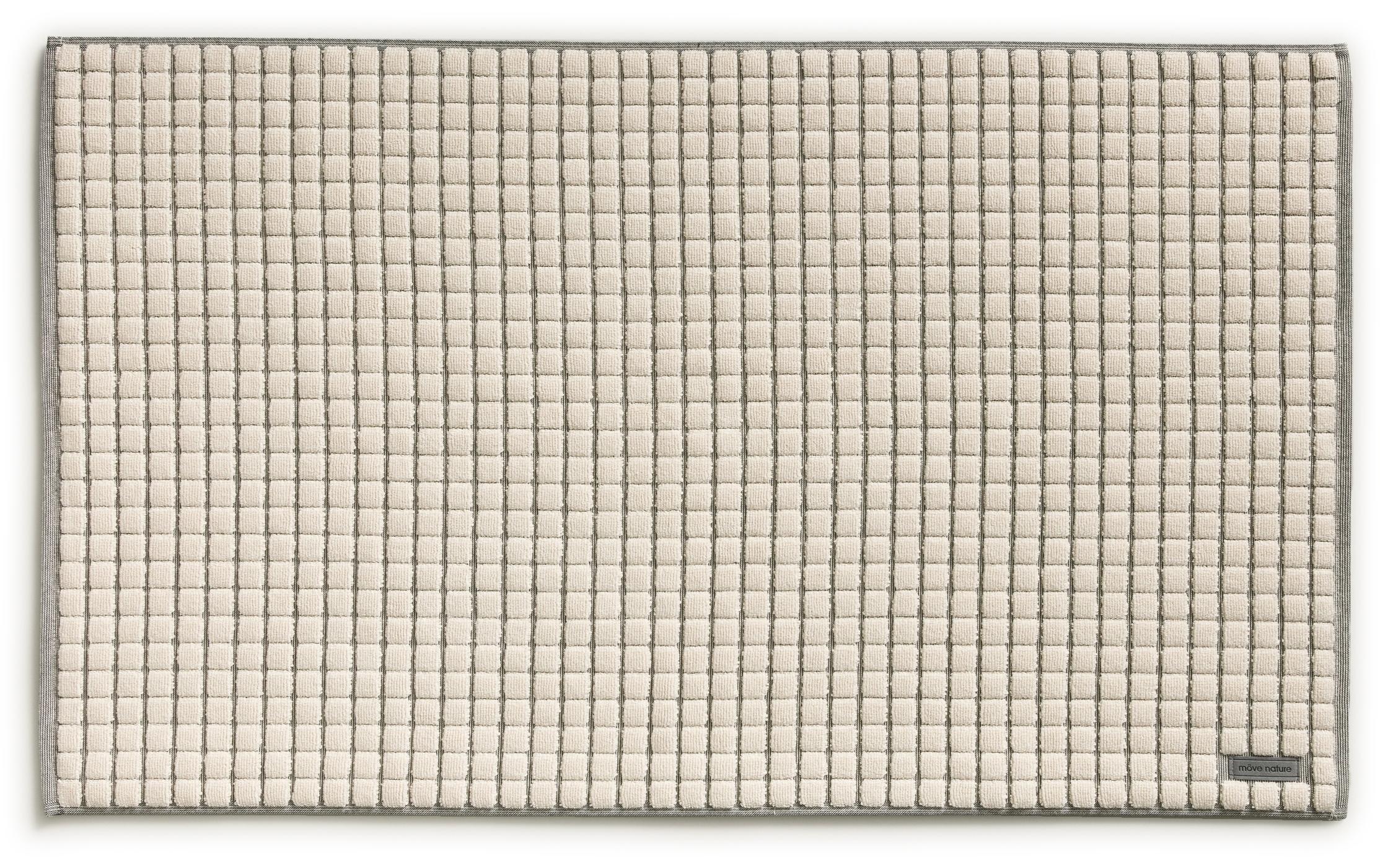MÖVE Badteppich Eden Kästchen 60x100cm, 100% Baumwolle