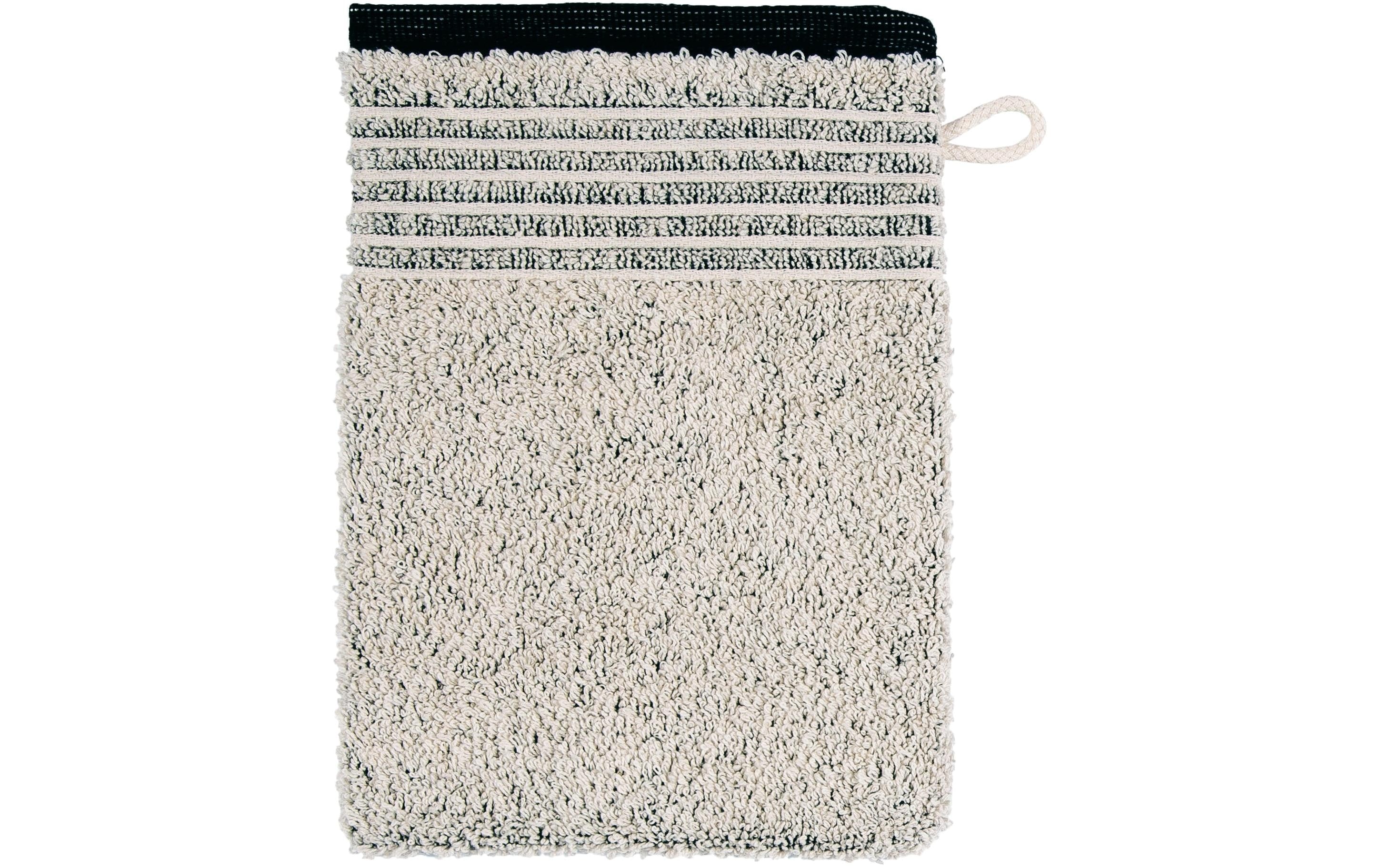 MÖVE Waschhandschuh Biesenbordüre 15x20cm, 80% Baumwolle/20% Leinen