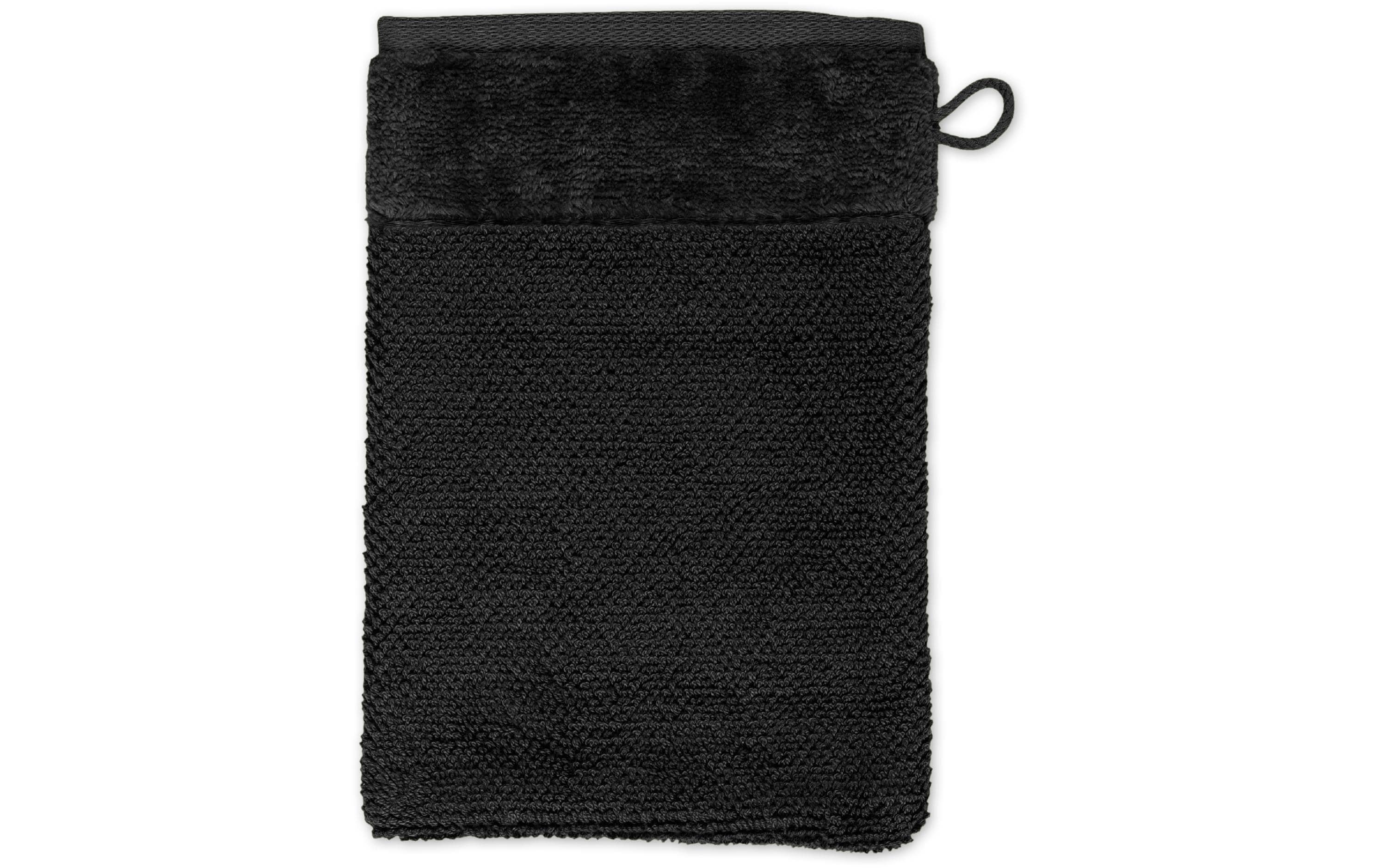 MÖVE Waschhandschuh Bamboo Luxe 15x20cm, 60% Baumw./40% Viskose, black