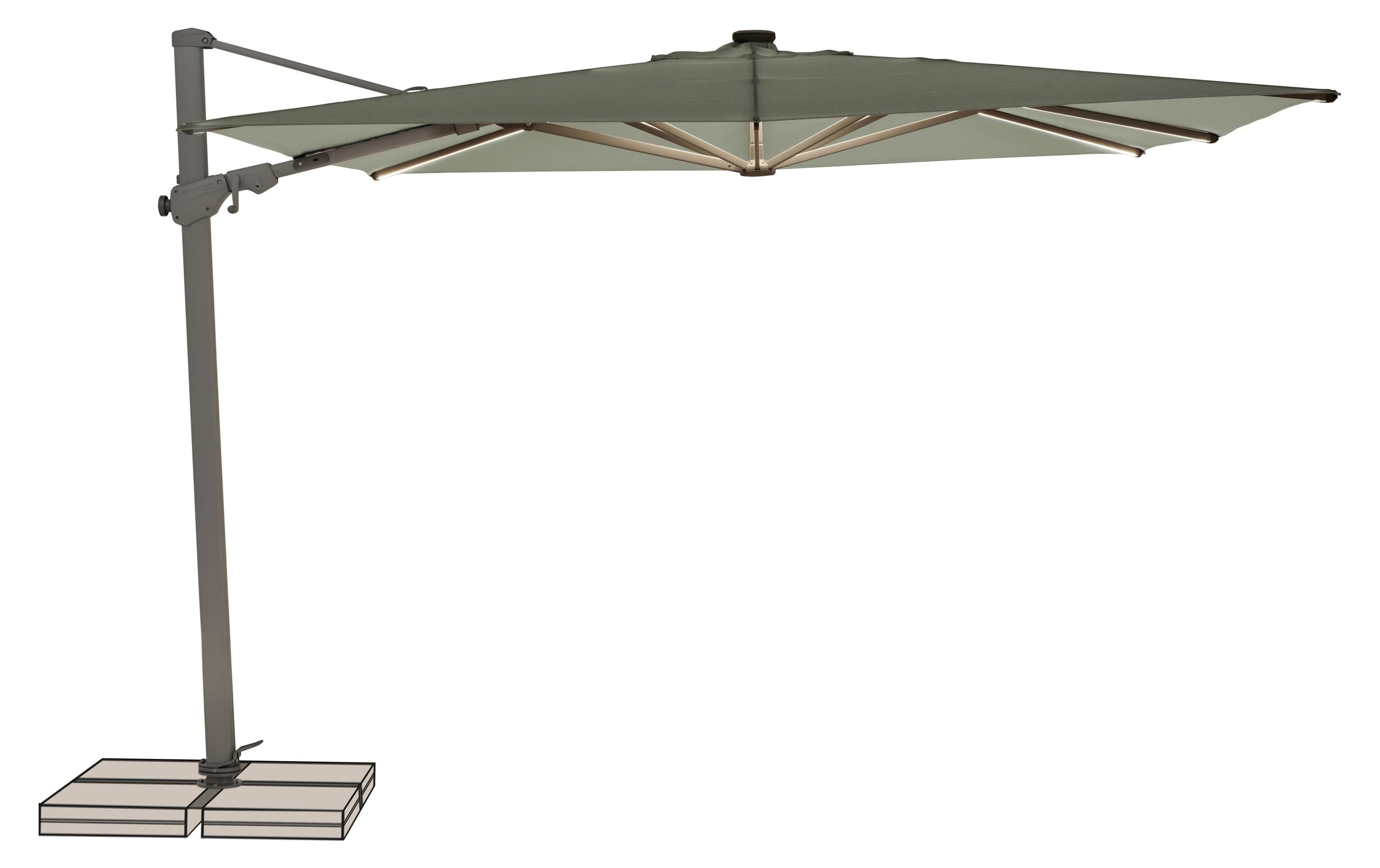 Suncomfort by Glatz Varioflex Solar LED 8-teilig, light Grey, 300x300cm