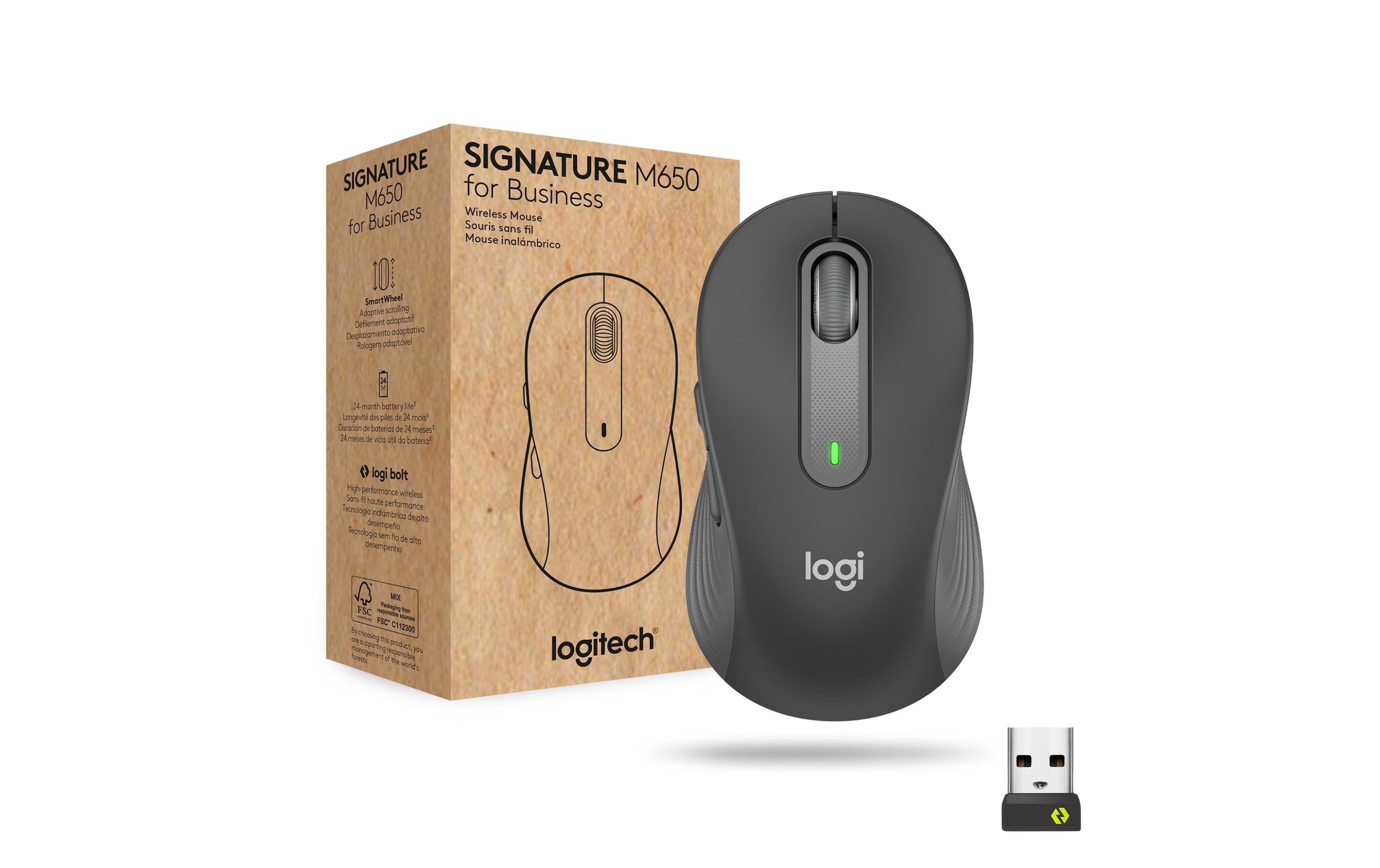 Logitech Signature M650 for Business Logi Bolt, graphite