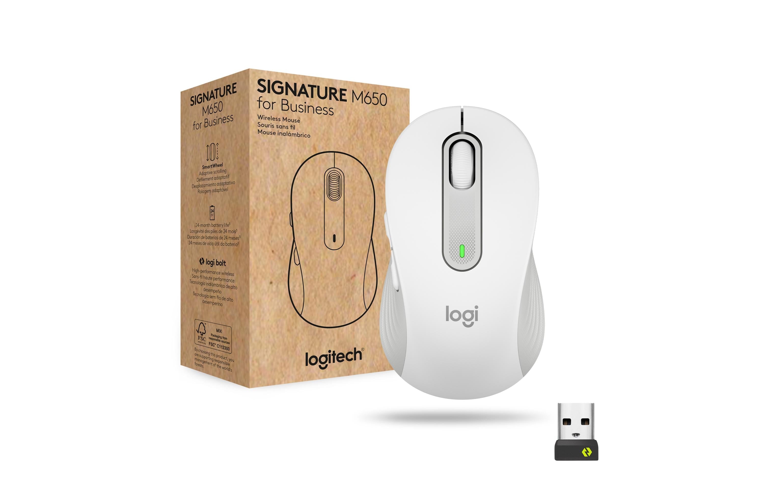 Logitech Signature M650 for Business Logi Bolt, white