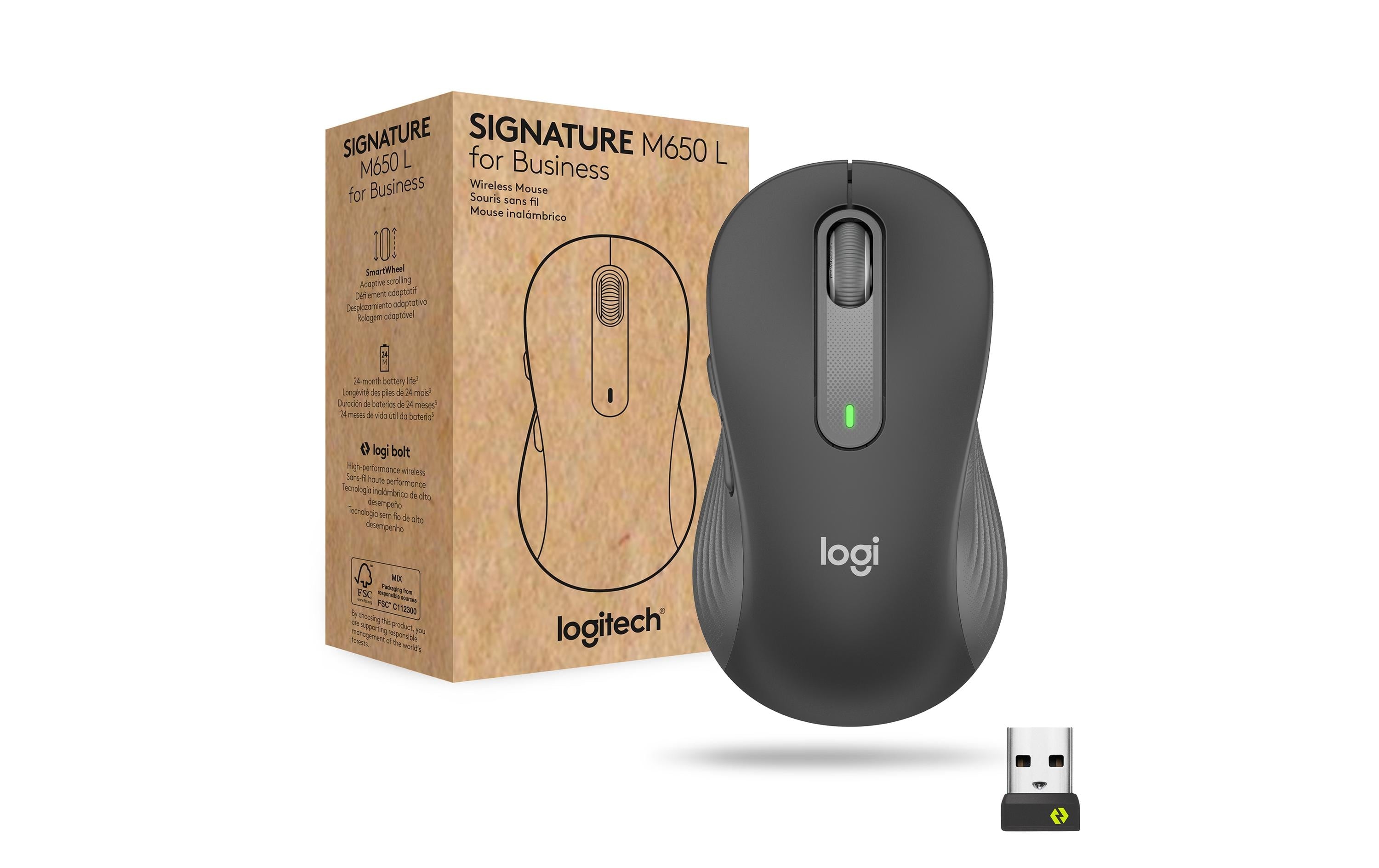 Logitech Signature M650 Large for Business Logi Bolt, graphite