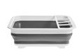 KOOR faltbares Dish Rack Plastik / Silikon, grau - weiss