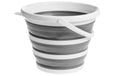 KOOR faltbarer Eimer 10L Plastik / Silikon, grau - weiss