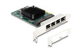 Delock PCI-Express x4 Karte 4xRJ45 Gigabit LAN, BCM5719