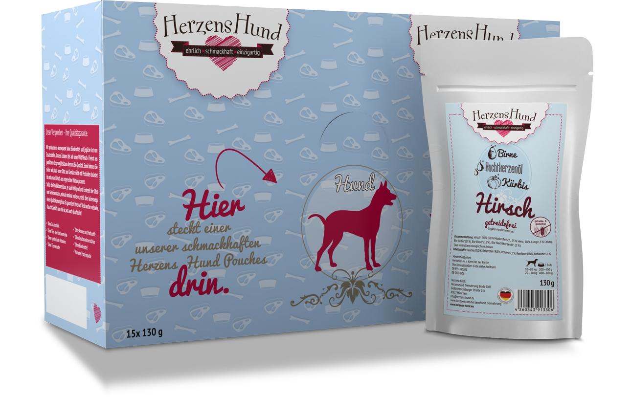 Herzenshund GF Hirsch mit Bio-Kürbis 130g