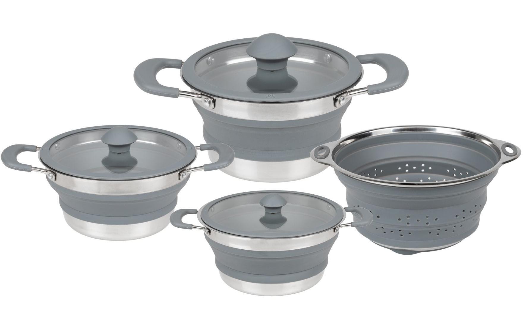KOOR Kochgeschirr-Set faltbar 4-teilig: F01195+F01196+F01197+F01198