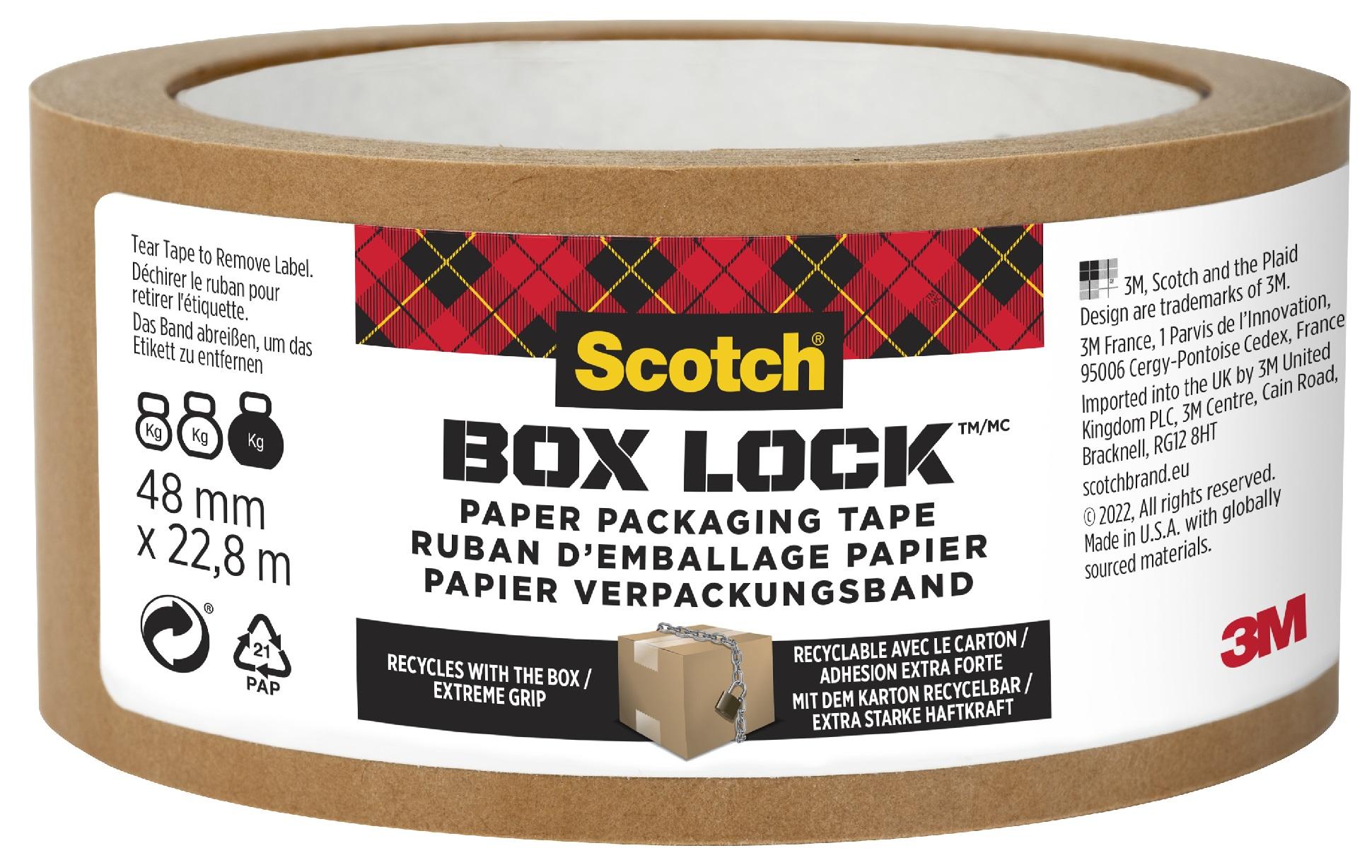 3M Scotch Box Lock Papier Verpackungsband 48 mm x 22.8 m, 1 Rolle