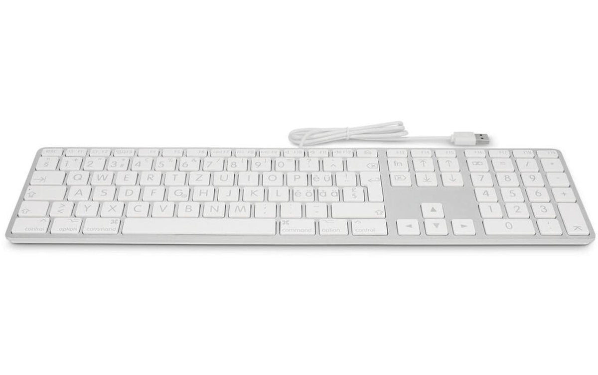 LMP USB Tastatur grosse Beschriftung Zahlenblock, 110 Tasten, 2x USB, Alu, SI