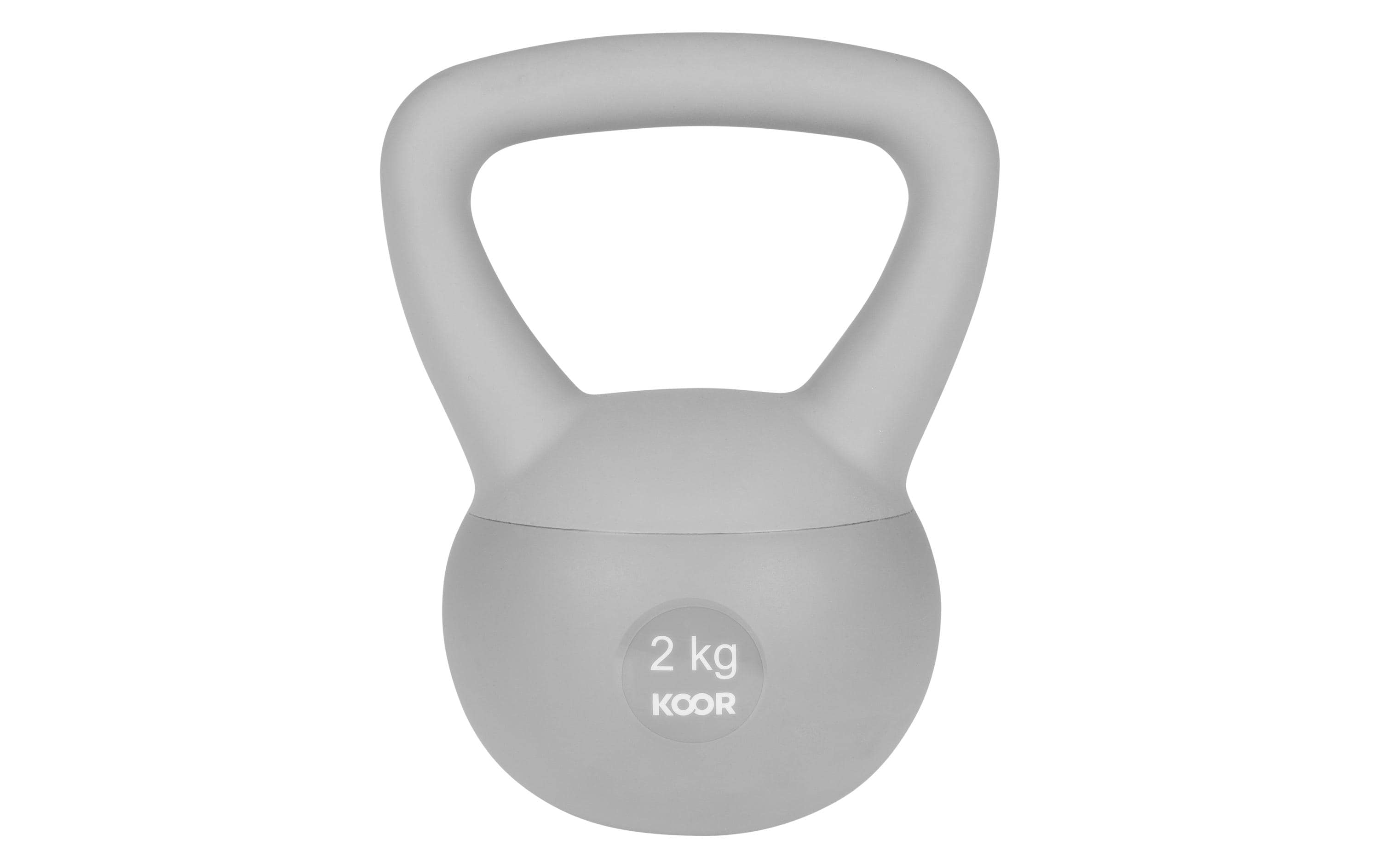 KOOR Kettlebell weich 2 kg, grau 19.5x15x25cm, PVC / Sand