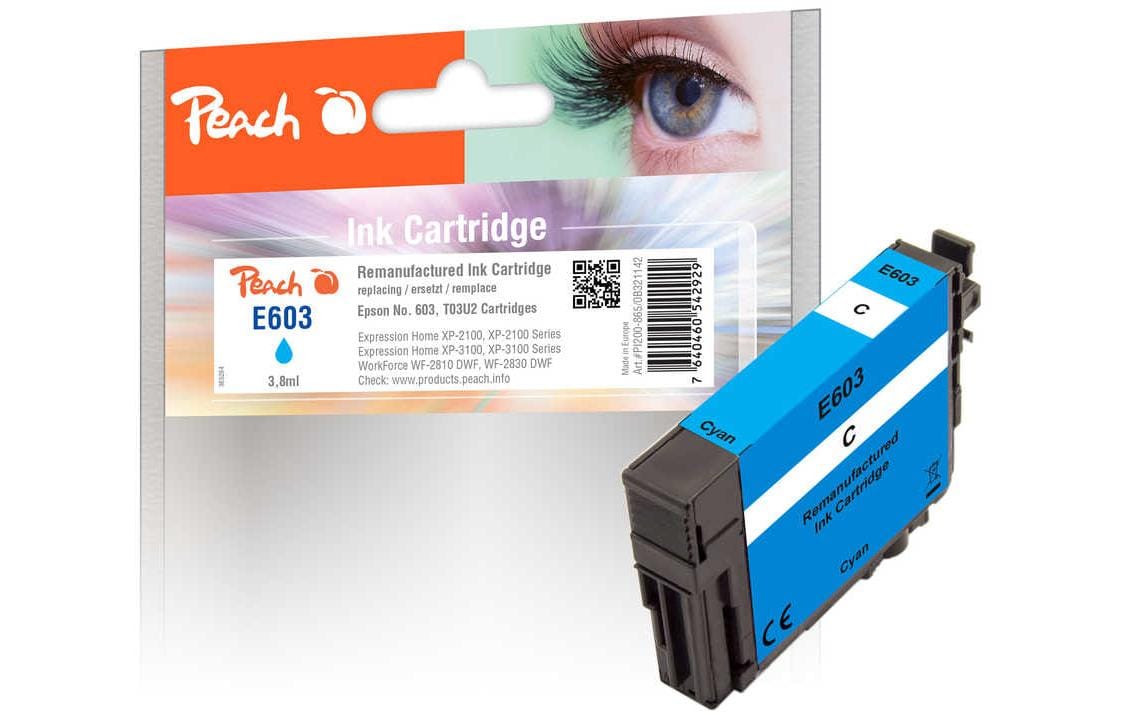 Peach Tinte Epson T03U2/ No. 603, cyan 3.8 ml, 145 Seiten