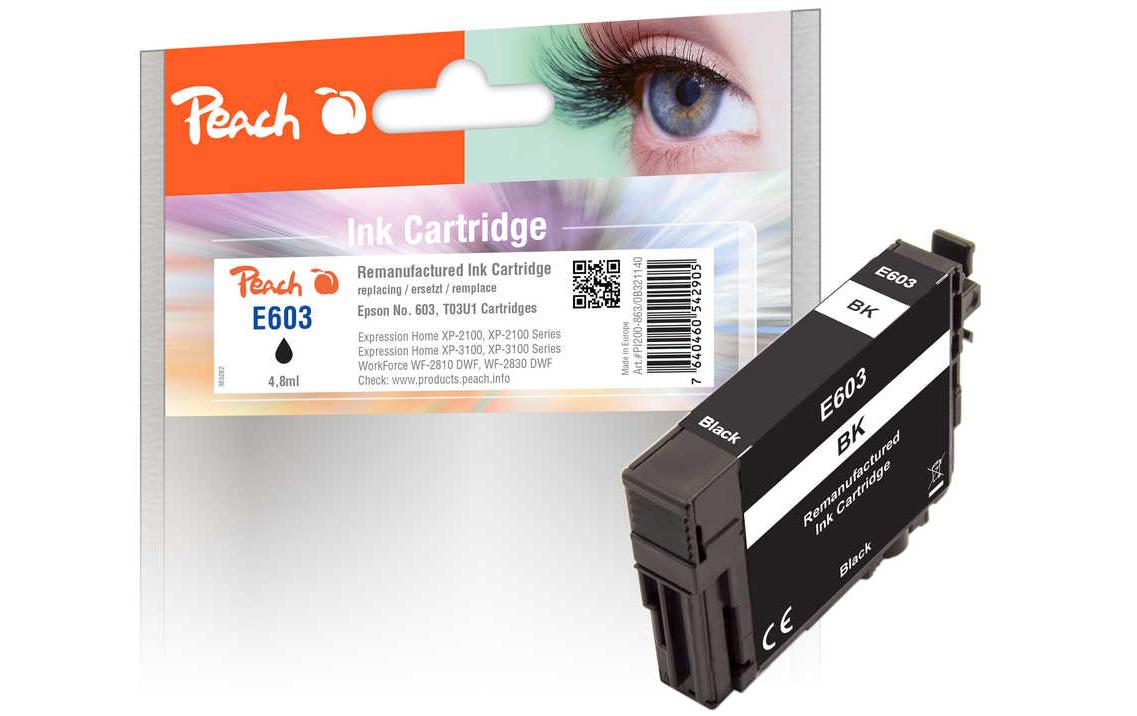 Peach Tinte Epson T03U1/ No. 603, black 4.8 ml, 160 Seiten