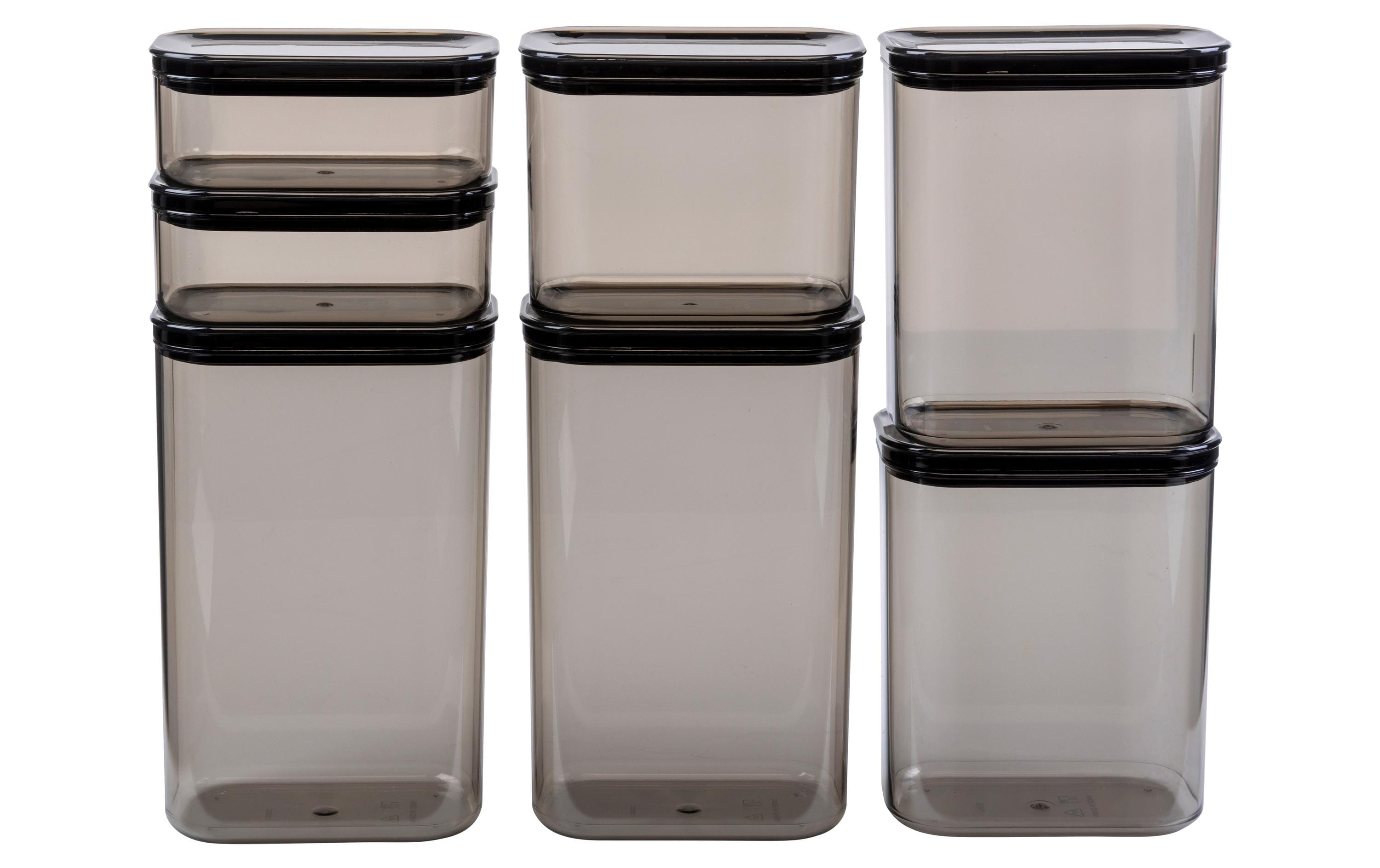 FURBER Vorratsdose schwarz 7-Set 2 x 2L, 2 x 1.5L, 1 x 1L, 2 x 470ml