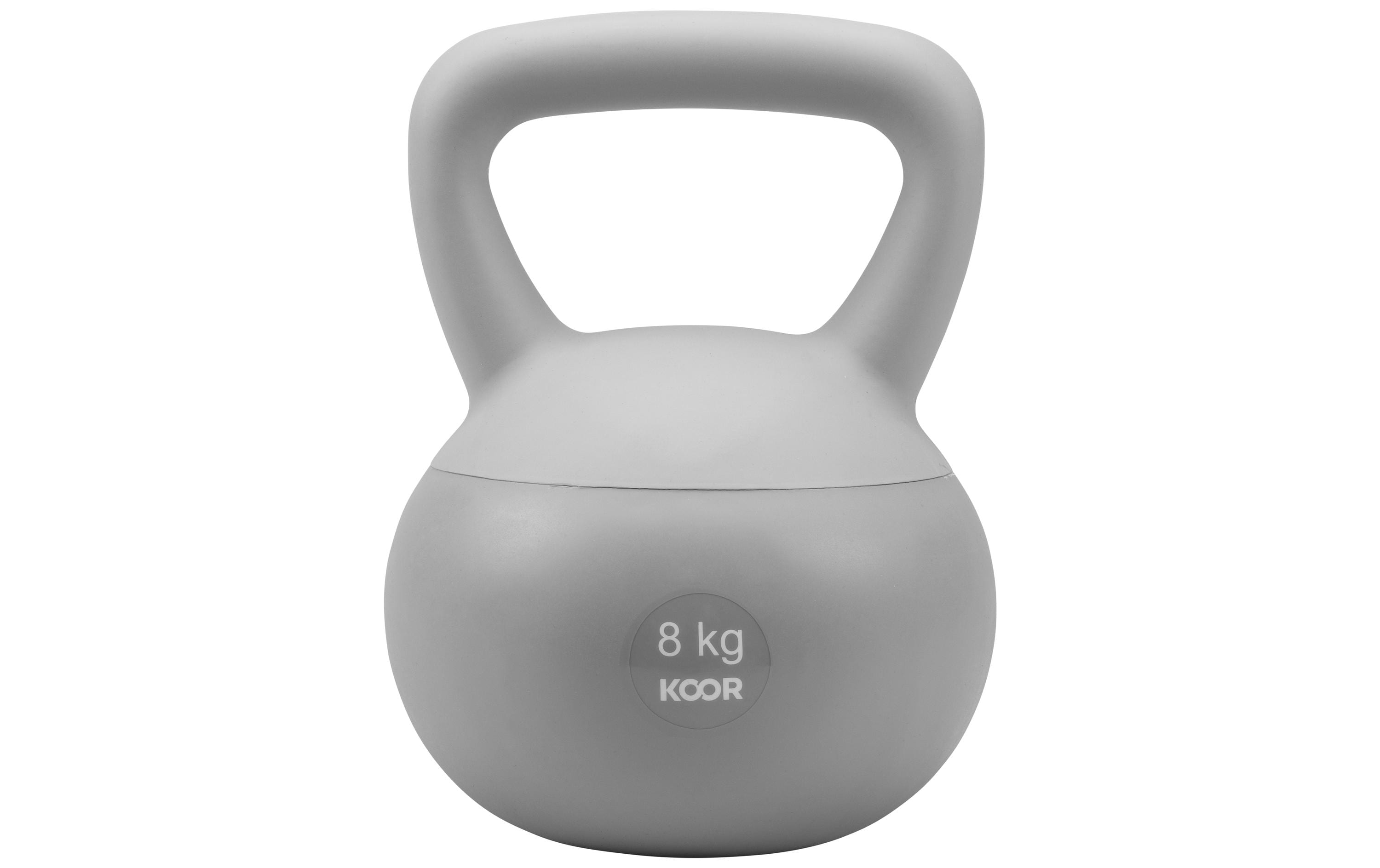 KOOR Kettlebell weich 8 kg, grau 19.3x19.1x28.5cm, PVC / Sand