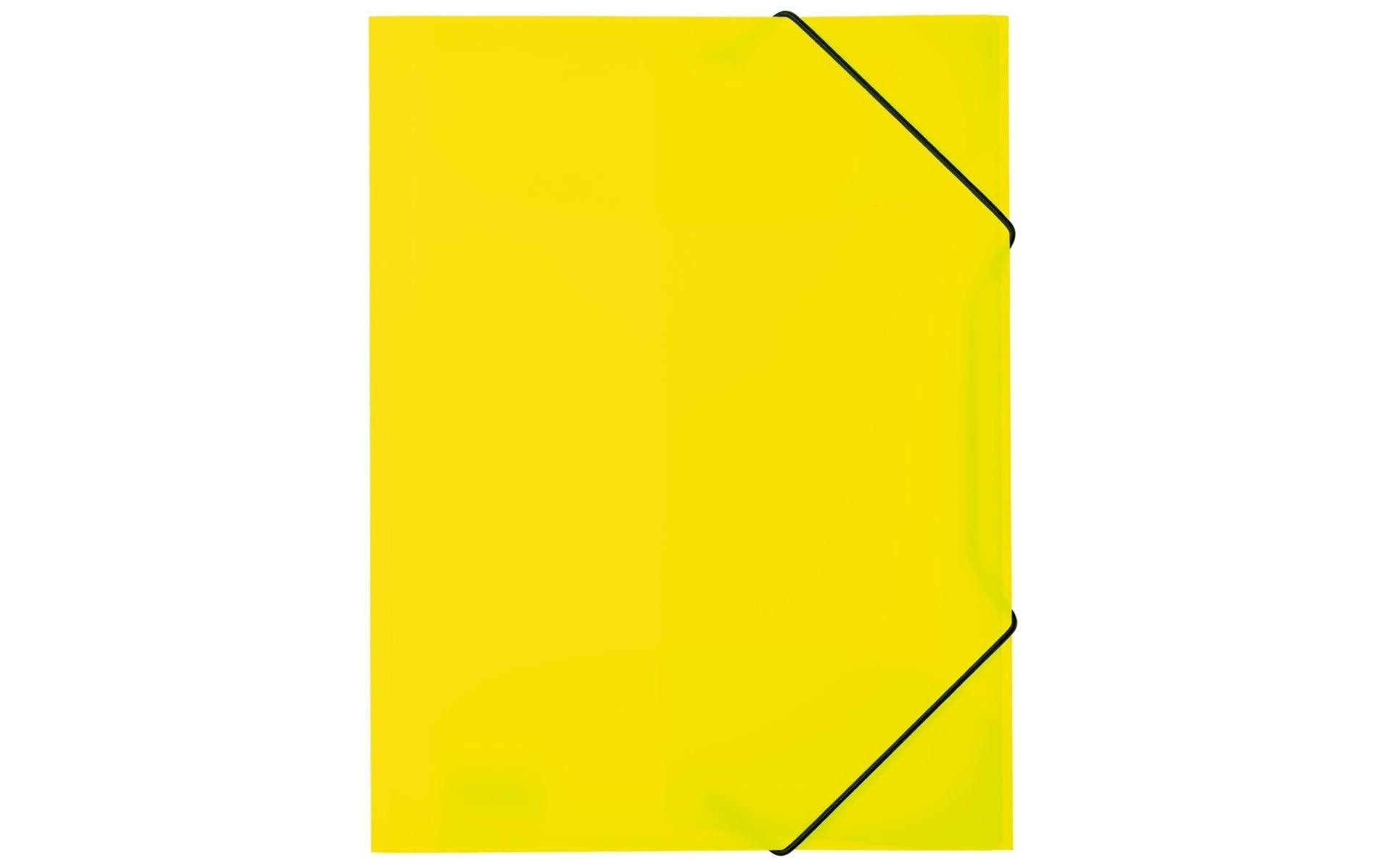 Herma Sammelmappe A4 Neon gelb Mit Gummieckspannern und 3 Innenklappen
