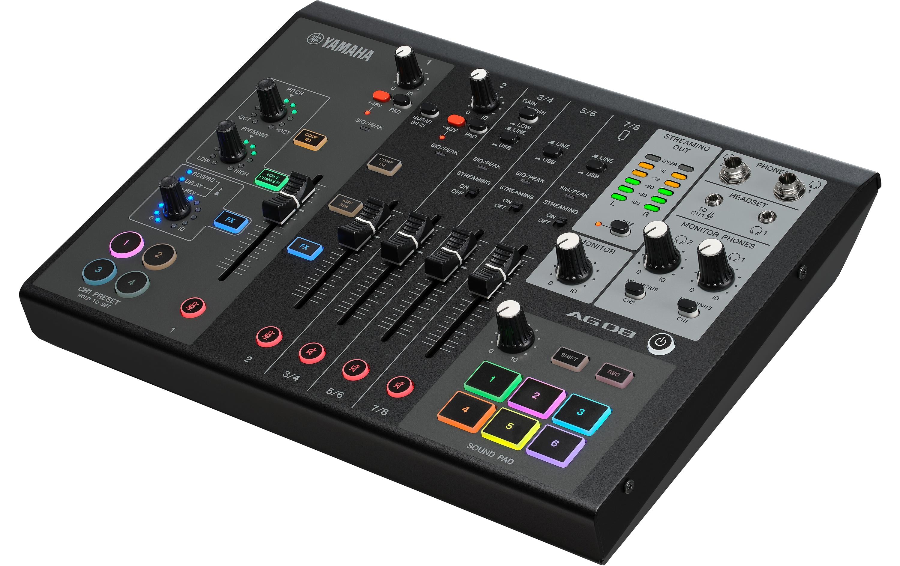 Yamaha AG08 BL 8-Kanal All-in-One Streaming Mixer, schwarz