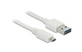 USB2.0-Kabel Easy A-MicroB: 0.2m, weiss Beide Stecker beidseitig einsteckbar