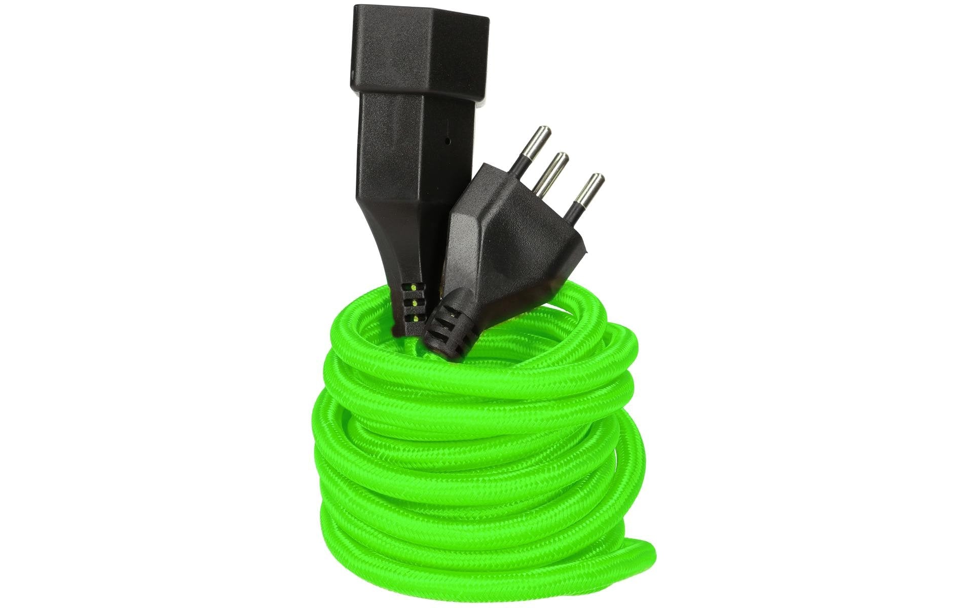 Max Hauri Verlängerungskabel T12/T13 Textil 0.3m, fluo-grün