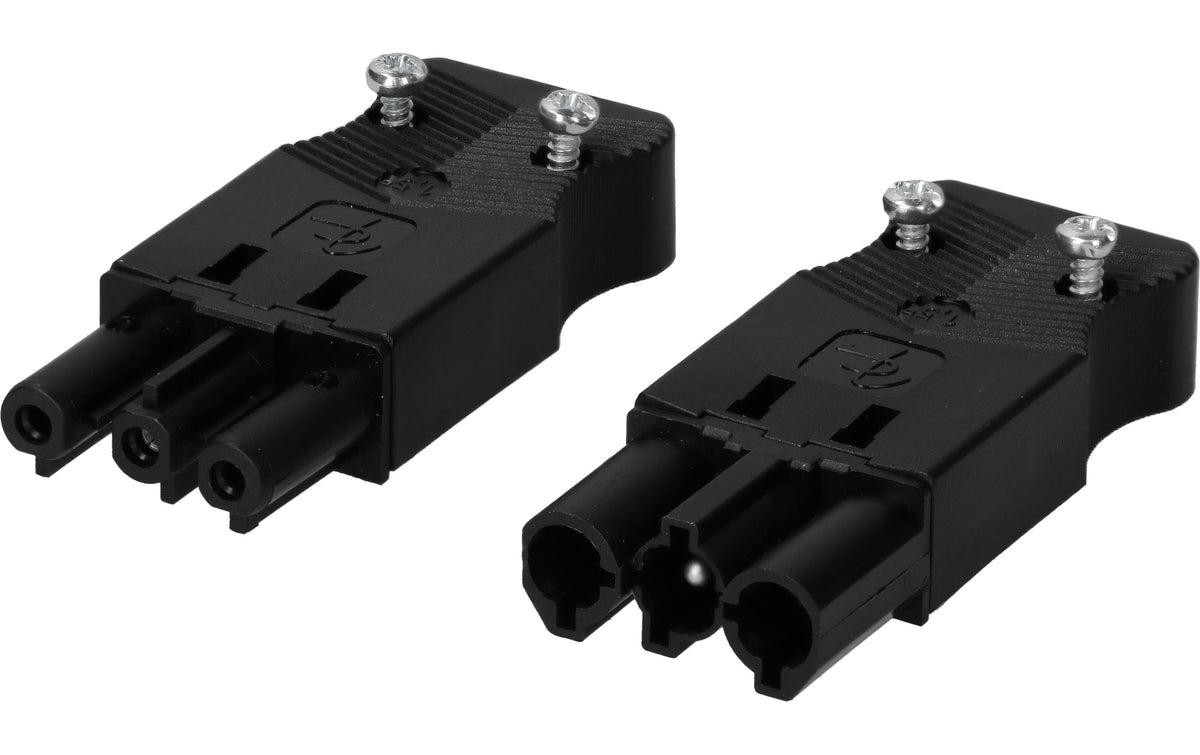 Max Hauri Stecker und Kupplung flach 3-pol, 20A, 250V, IP20