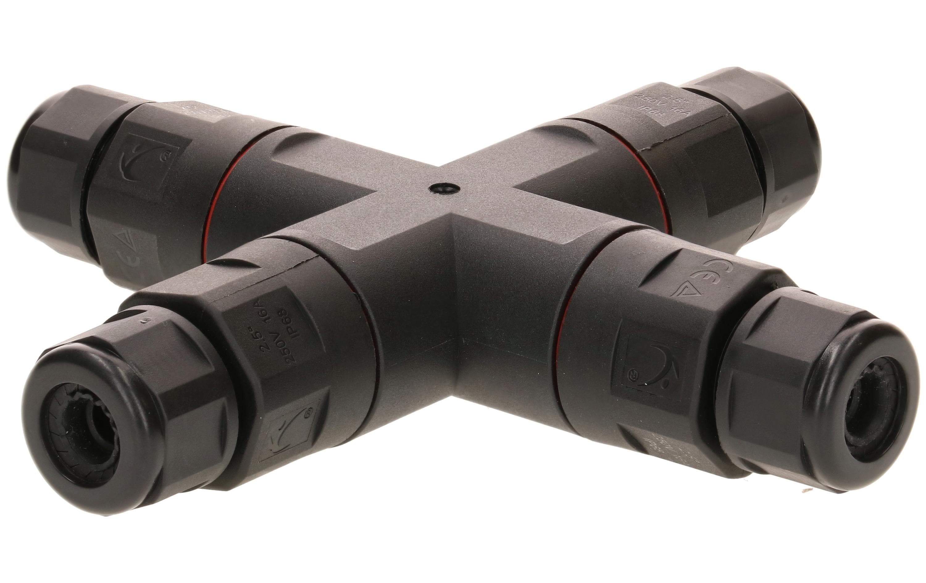 Max Hauri Kabelverbinder X-Stück IP68 schwarz, 3-polig, 16A/250V