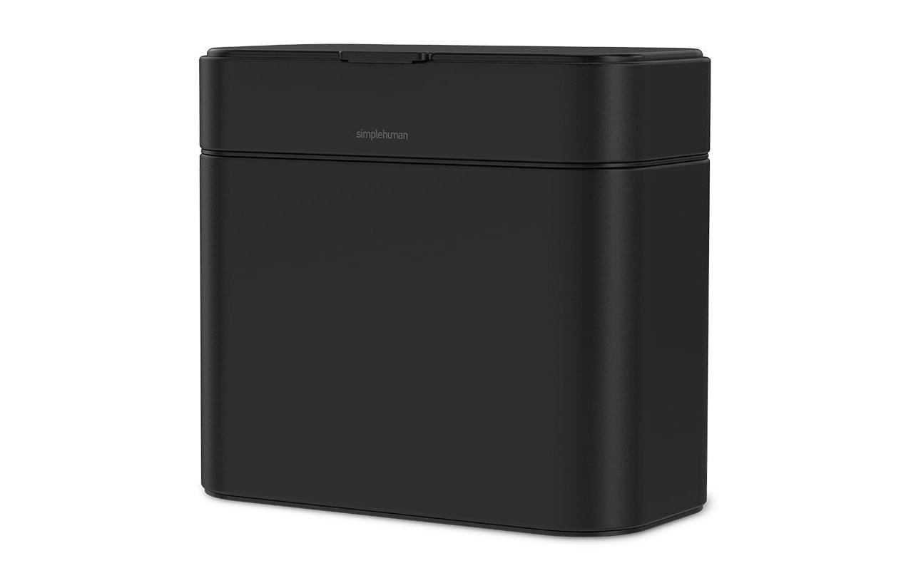 Simplehuman Kompost Caddy, Schwarz matt 4 Liter, Edelstahl, magnetischer Halterung