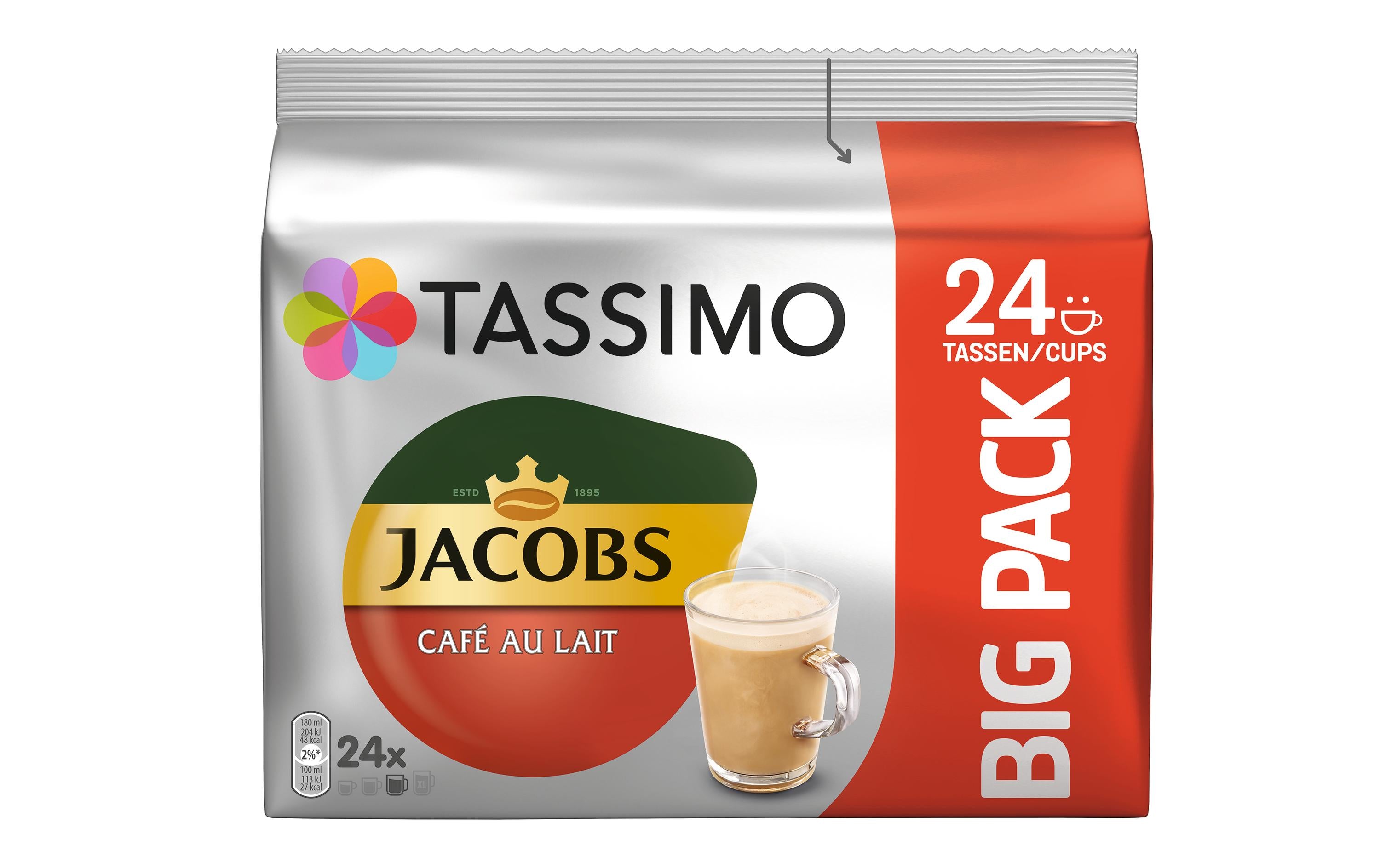 Kaffeekapseln T DISC Jacobs Café au Lait Bigpack, 1 Packung à 24 Portionen