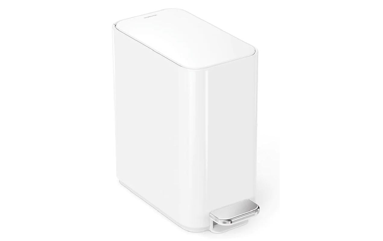 Simplehuman Treteimer, Weiss 5 Liter, Edelstahl