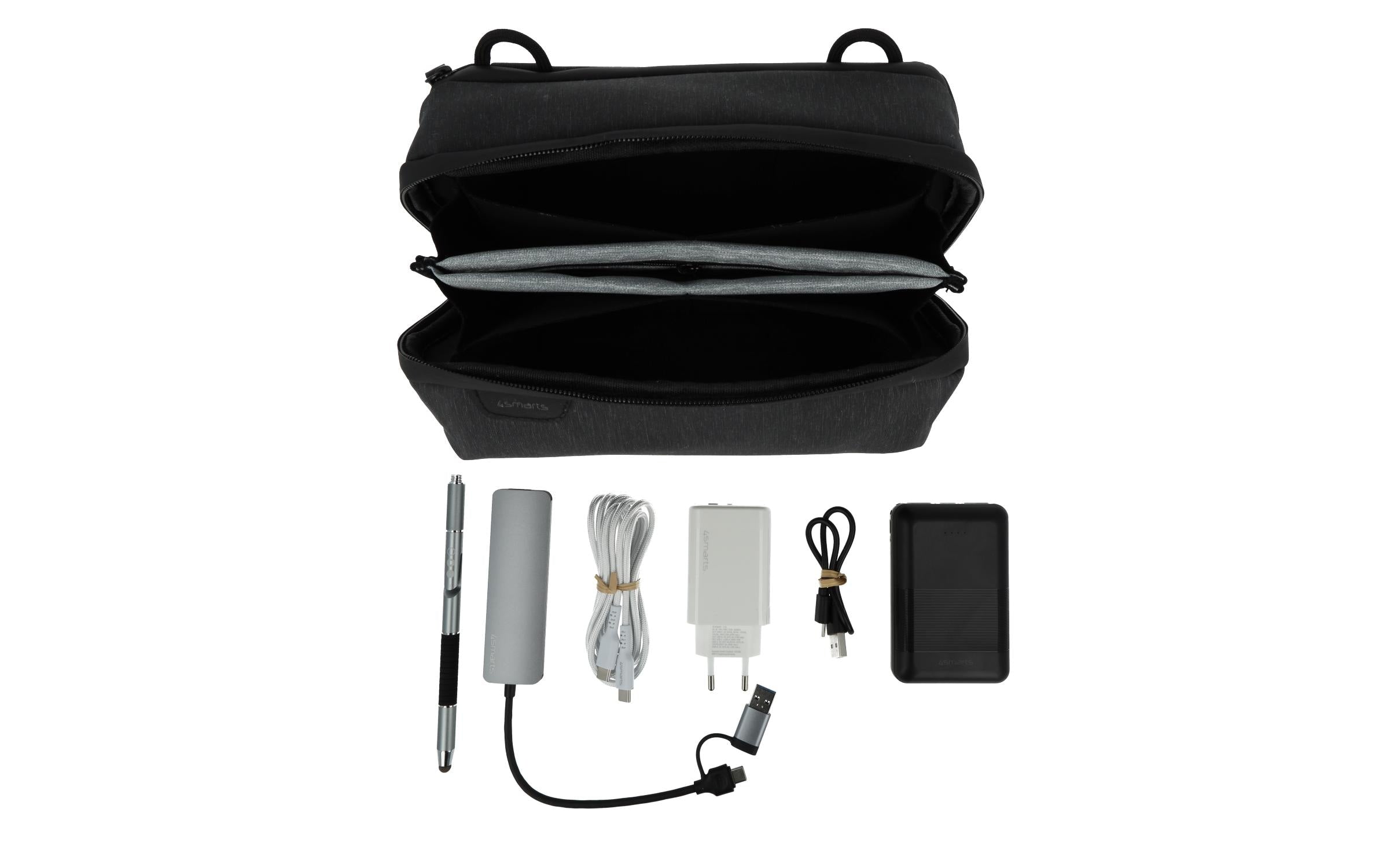 4smarts Kabeltasche Powerbank, Kabel, Stylus, Hub, Wallcharger
