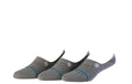 Stance Icon No Show 3 Pack Heather Grey, Grösse 38 - 42, 3er-Pack