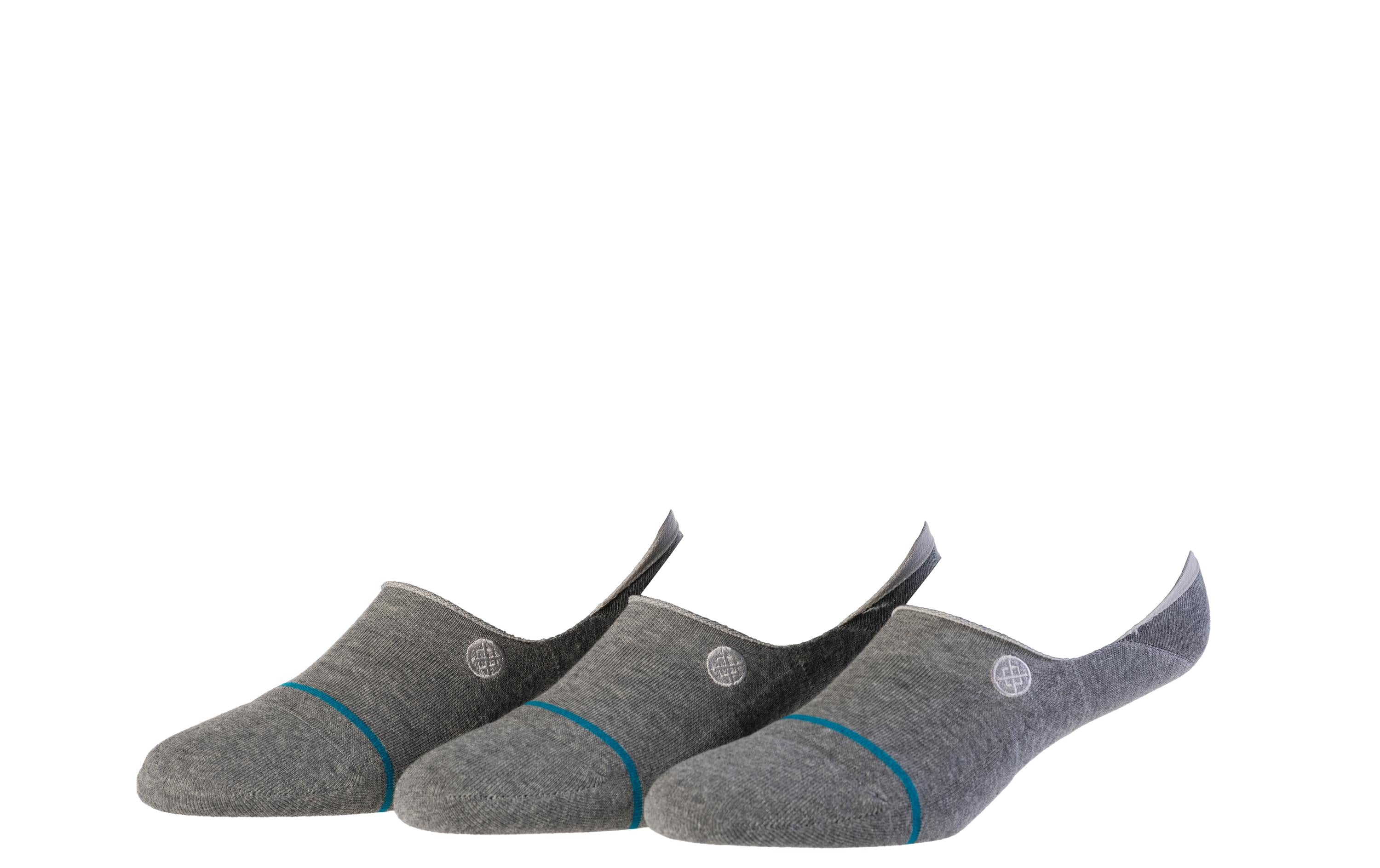 Stance Icon No Show 3 Pack Heather Grey, Grösse 38 - 42, 3er-Pack