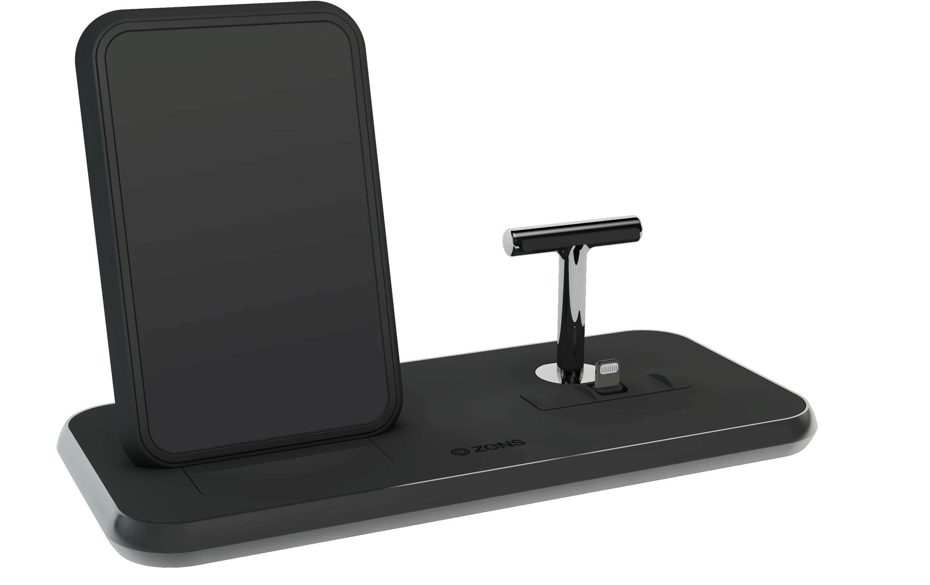 Zens Dual Wireless Charger Black, QI, Lightning
