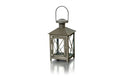 balthasar Laterne aus Metall, Grau 13x24x13 cm (HxBxT), Glas