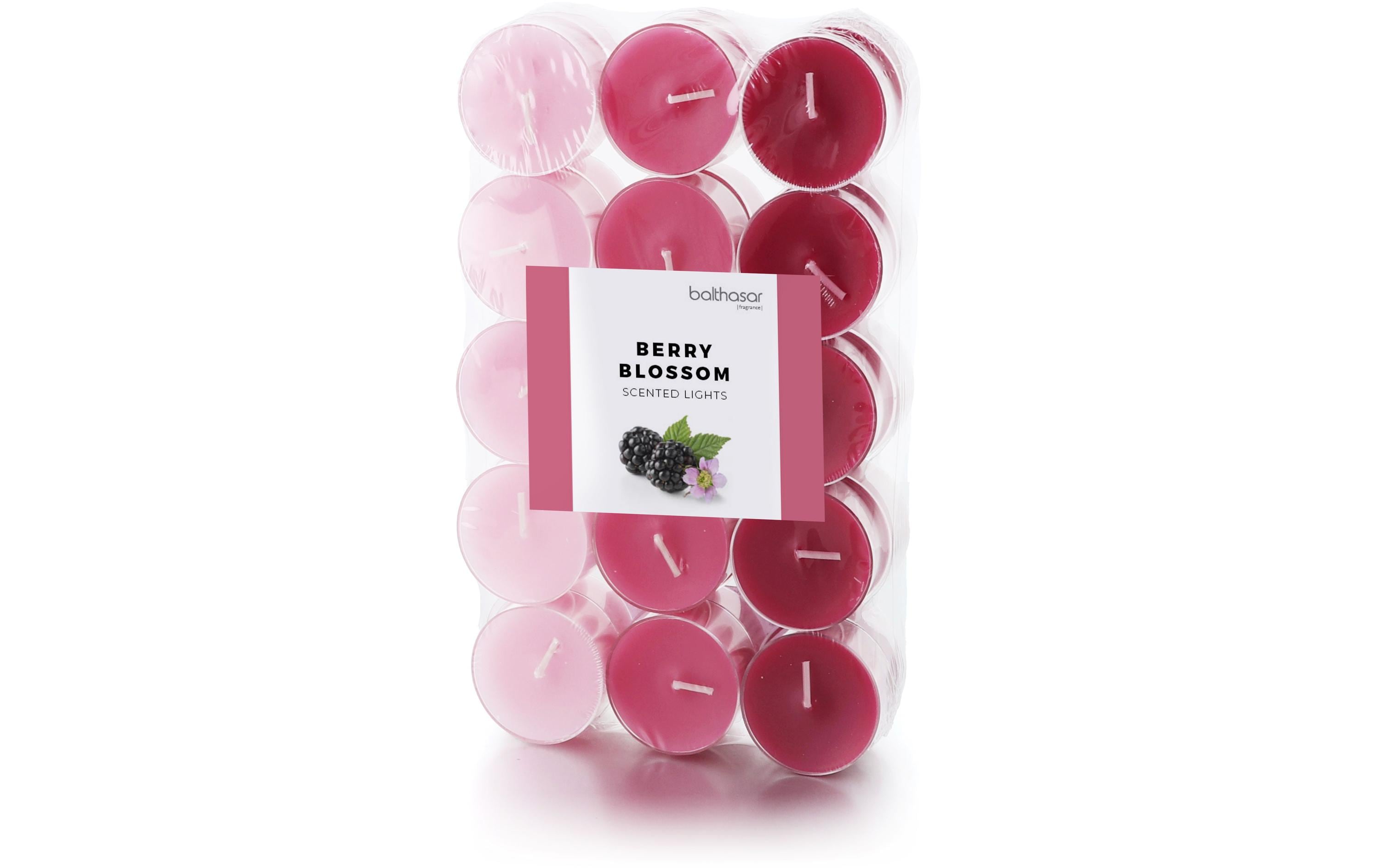balthasar Teelichter Duftkerze BerryBlossom 30 Stück, Polycarbonathülle,