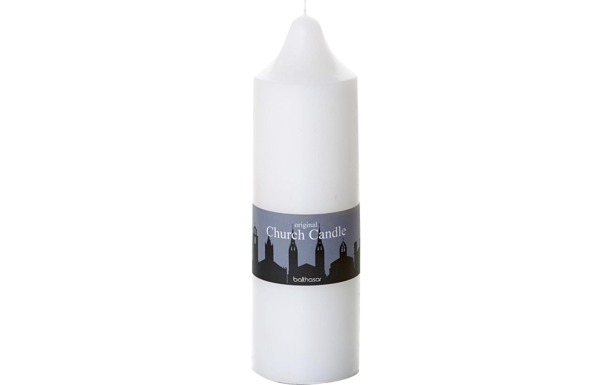 balthasar Kerze Church Candle, Weiss 25x7.5 cm (HxD), Brenndauer ca. 100 h