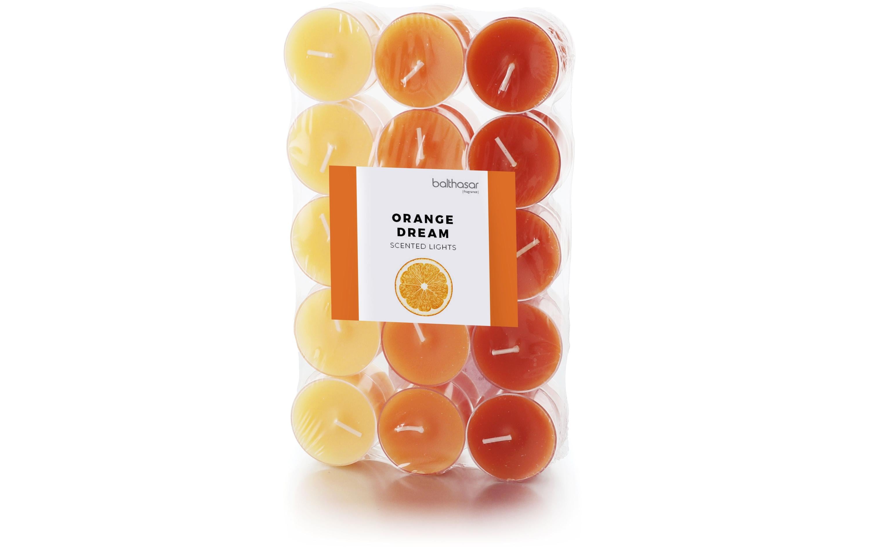 balthasar Teelichter Duftkerze Orange Dream 30 Stück, Polycarbonathülle,