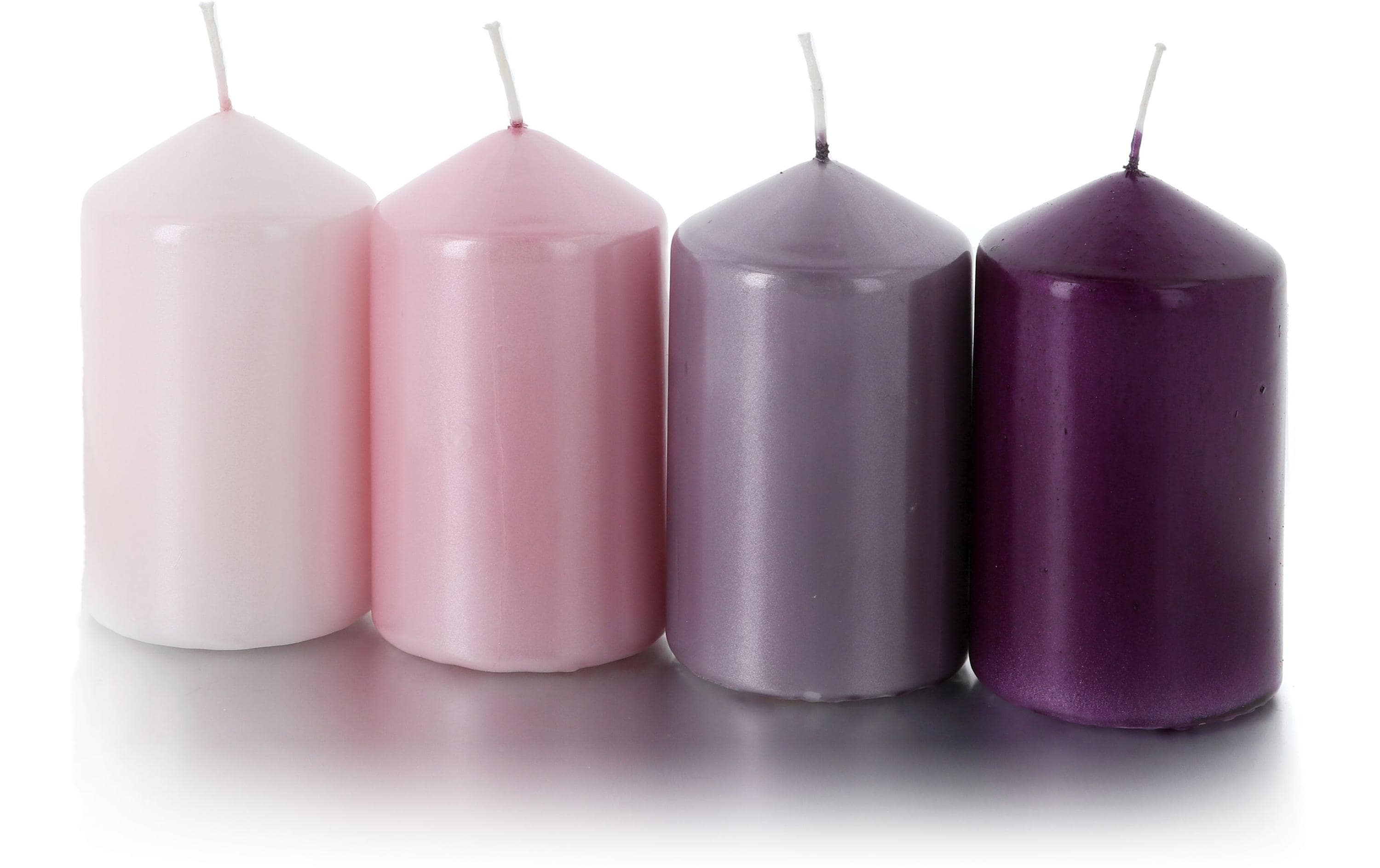 balthasar Kerzenset assortiert, 4er Set lackiert, 10x6 cm (HxD)