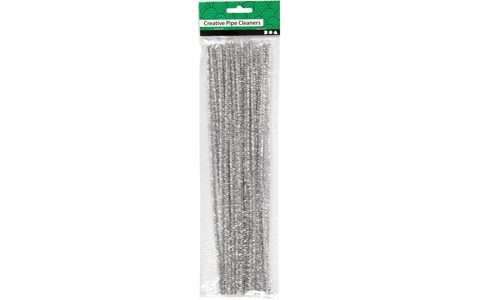 Creativ Company Chenilledraht silber 6 mm 24 Stück, Länge: 30 cm