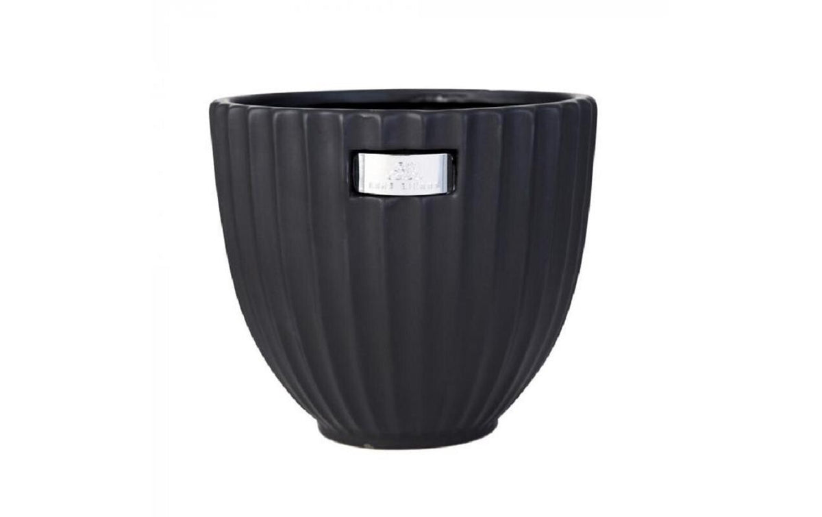 Lene Bjerre Blumentopf Rosalie Keramik, 18x18x16cm, schwarz